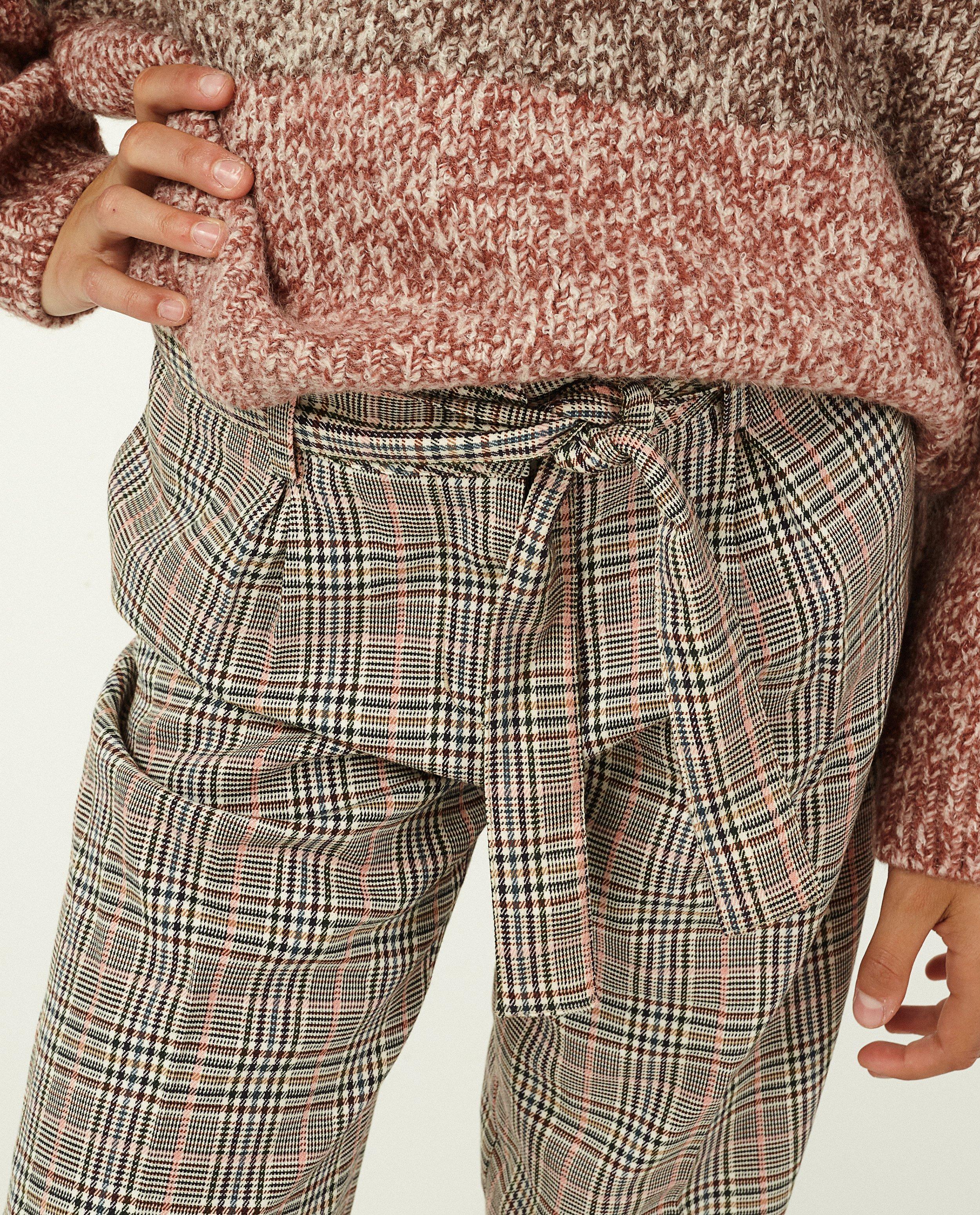Pantalons - Pantalon beige à carreaux