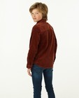 Hemden - Roodbruin ribfluwelen overhemd, 9-15 jaar