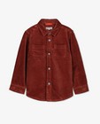 Hemden - Roodbruin ribfluwelen overhemd, 2-8 jaar