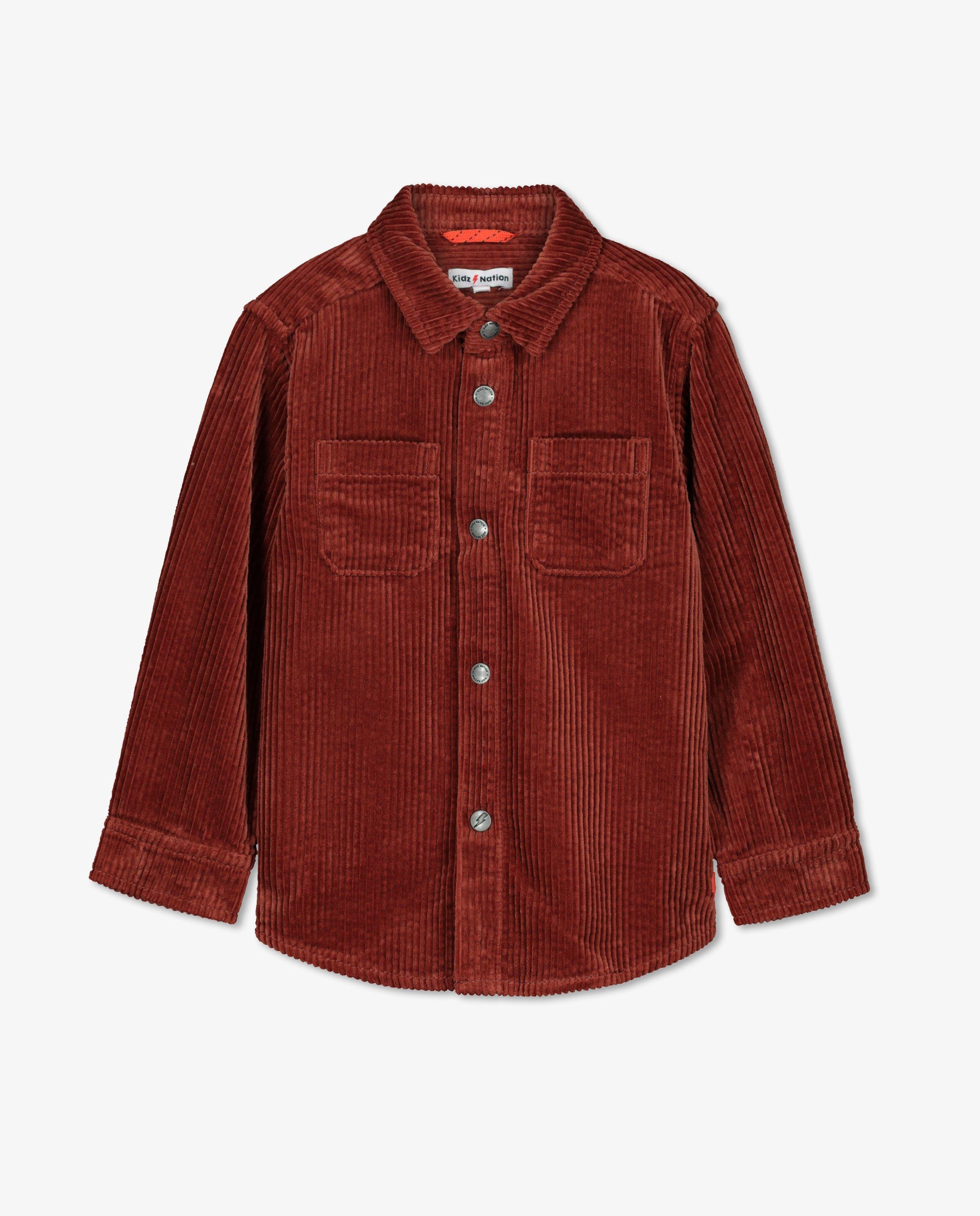 Chemises - Surchemise en velours côtelé ocre, 2-8 ans