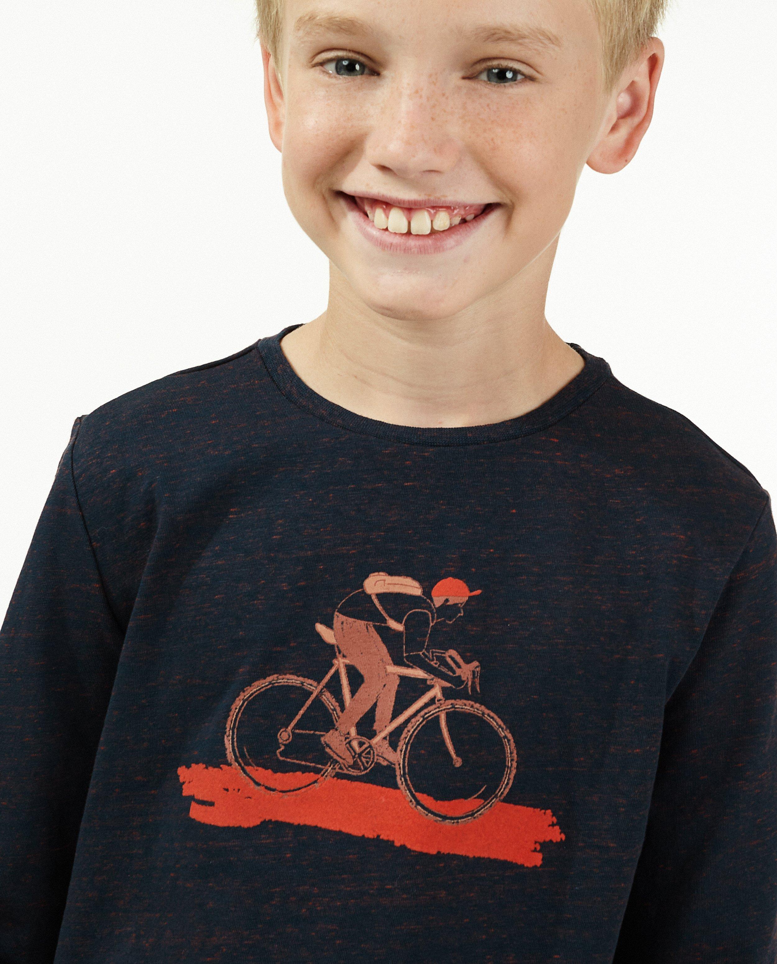 T-shirts - Biokatoenen longsleeve in blauw