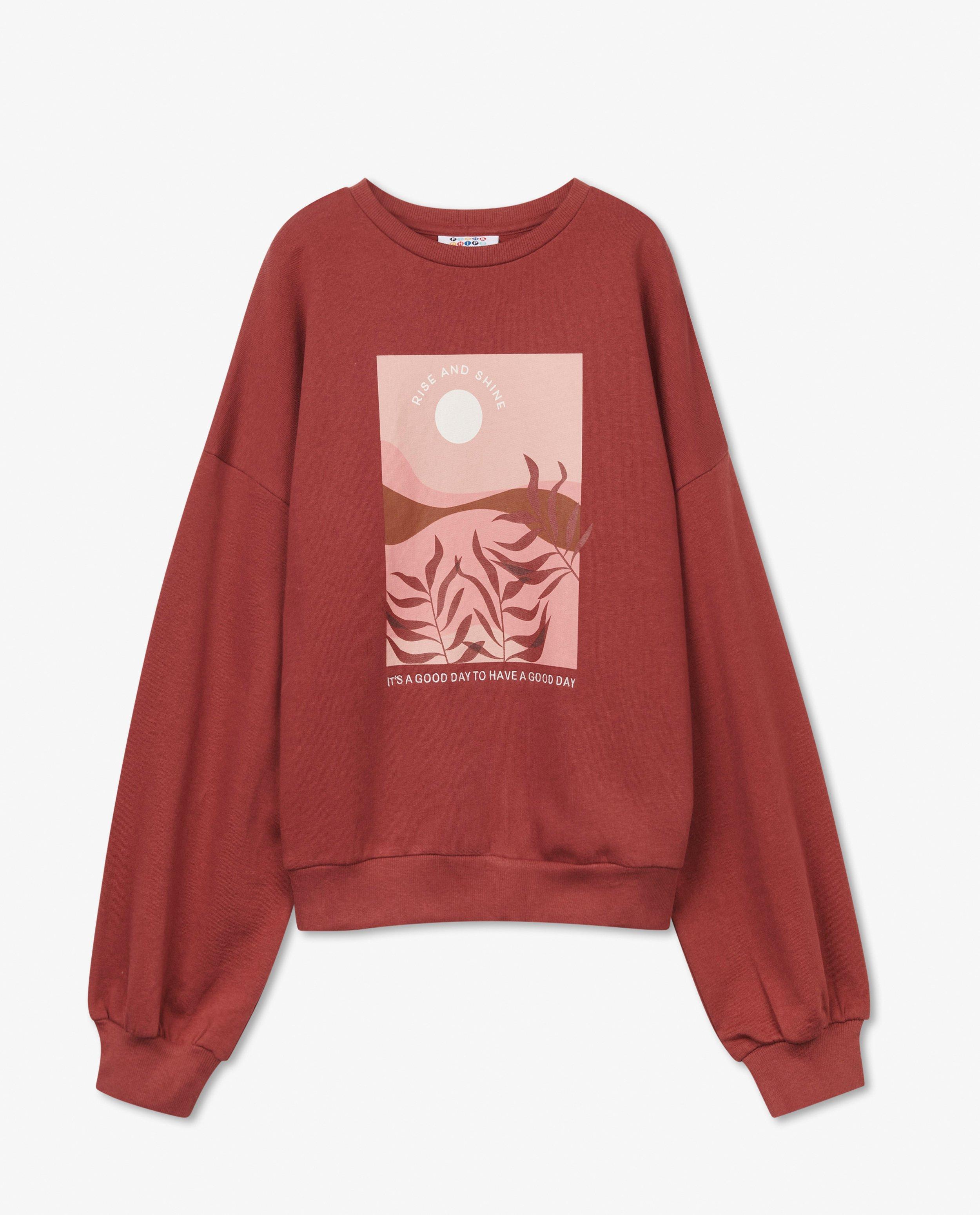 Sweats - Sweat rouge avec imprimé