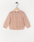 Roze sweater met bloemenprint - stretch - Cuddles and Smiles