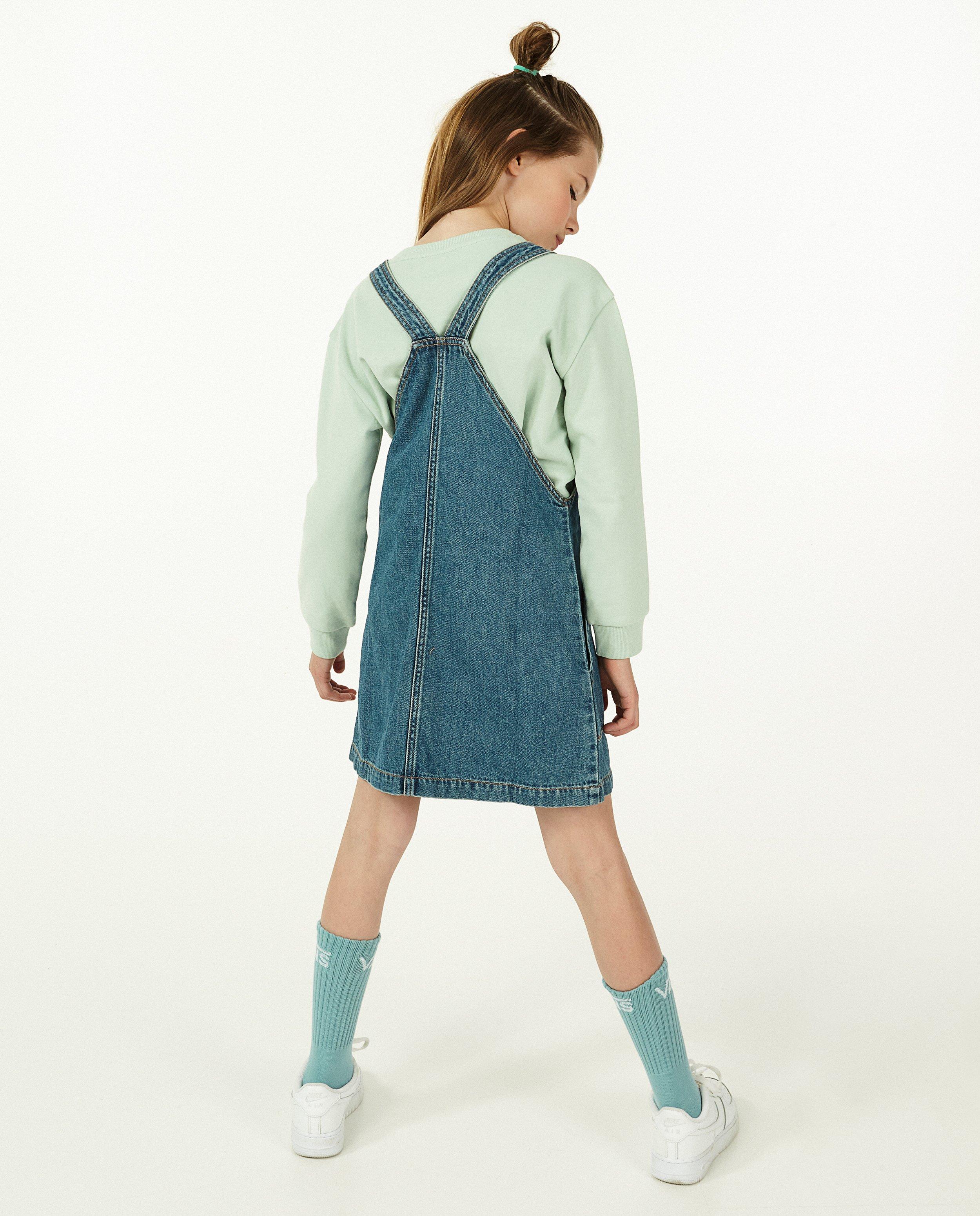 Kleedjes - Blauwe salopettejurk van denim