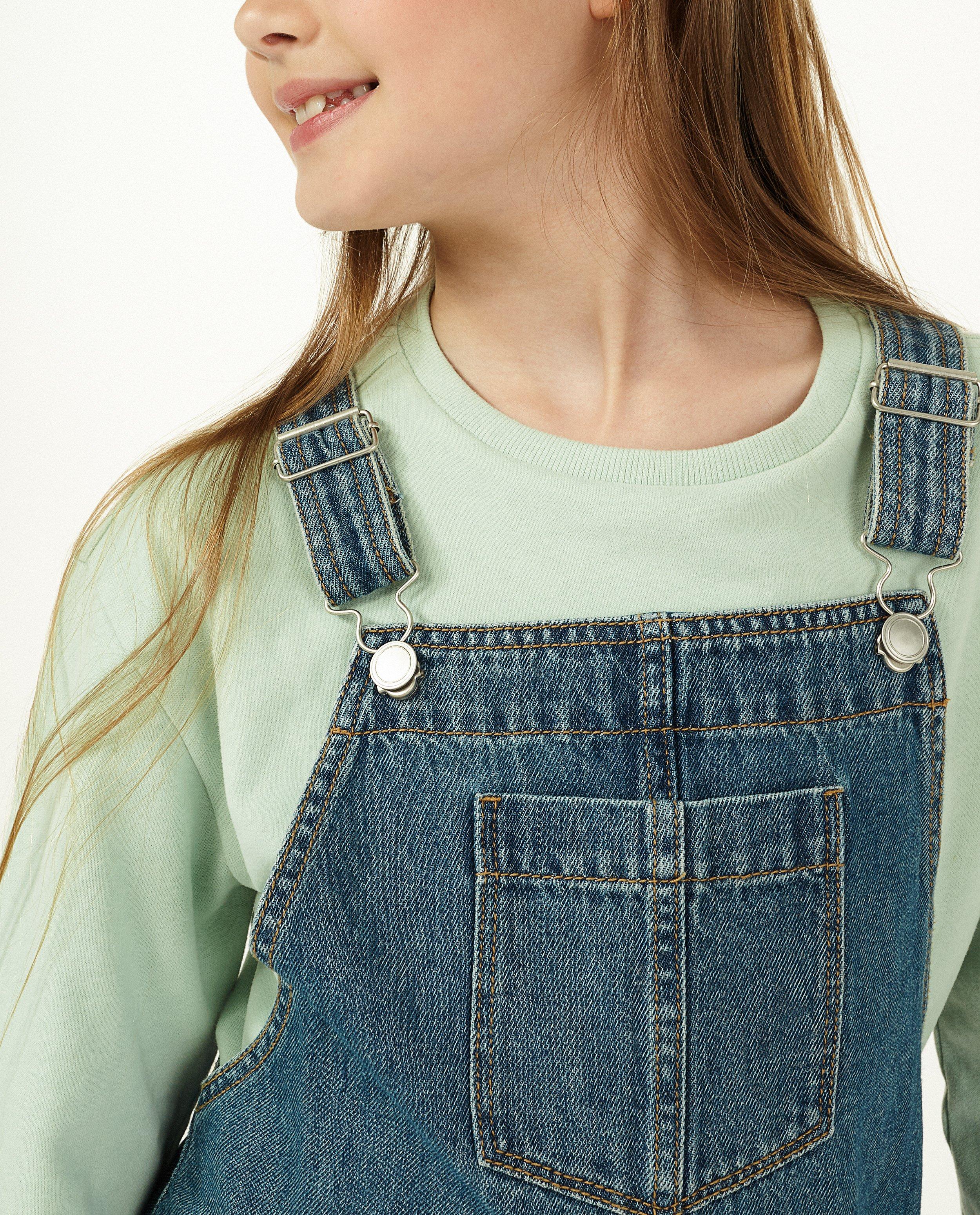 Kleedjes - Blauwe salopettejurk van denim