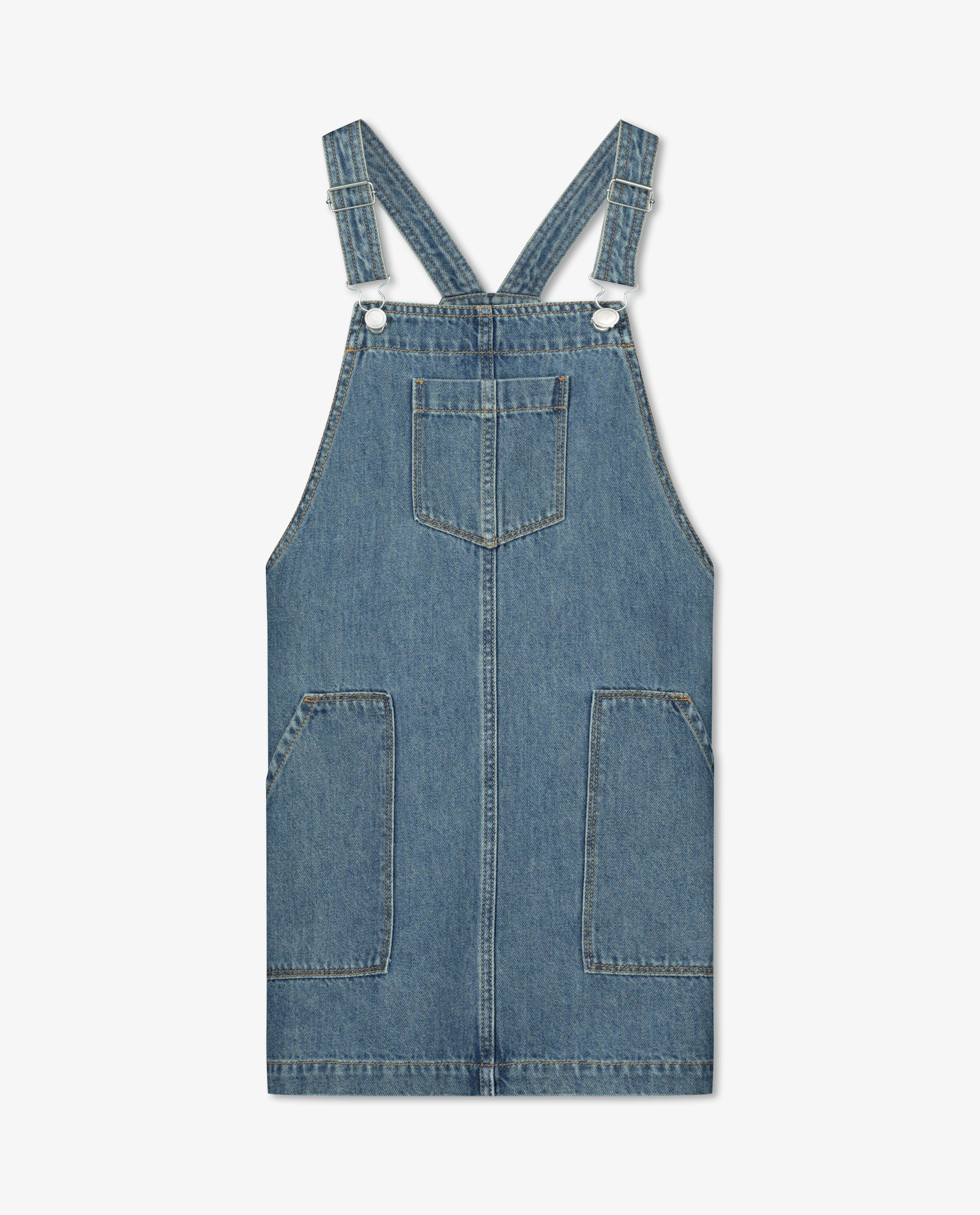 Kleedjes - Blauwe salopettejurk van denim