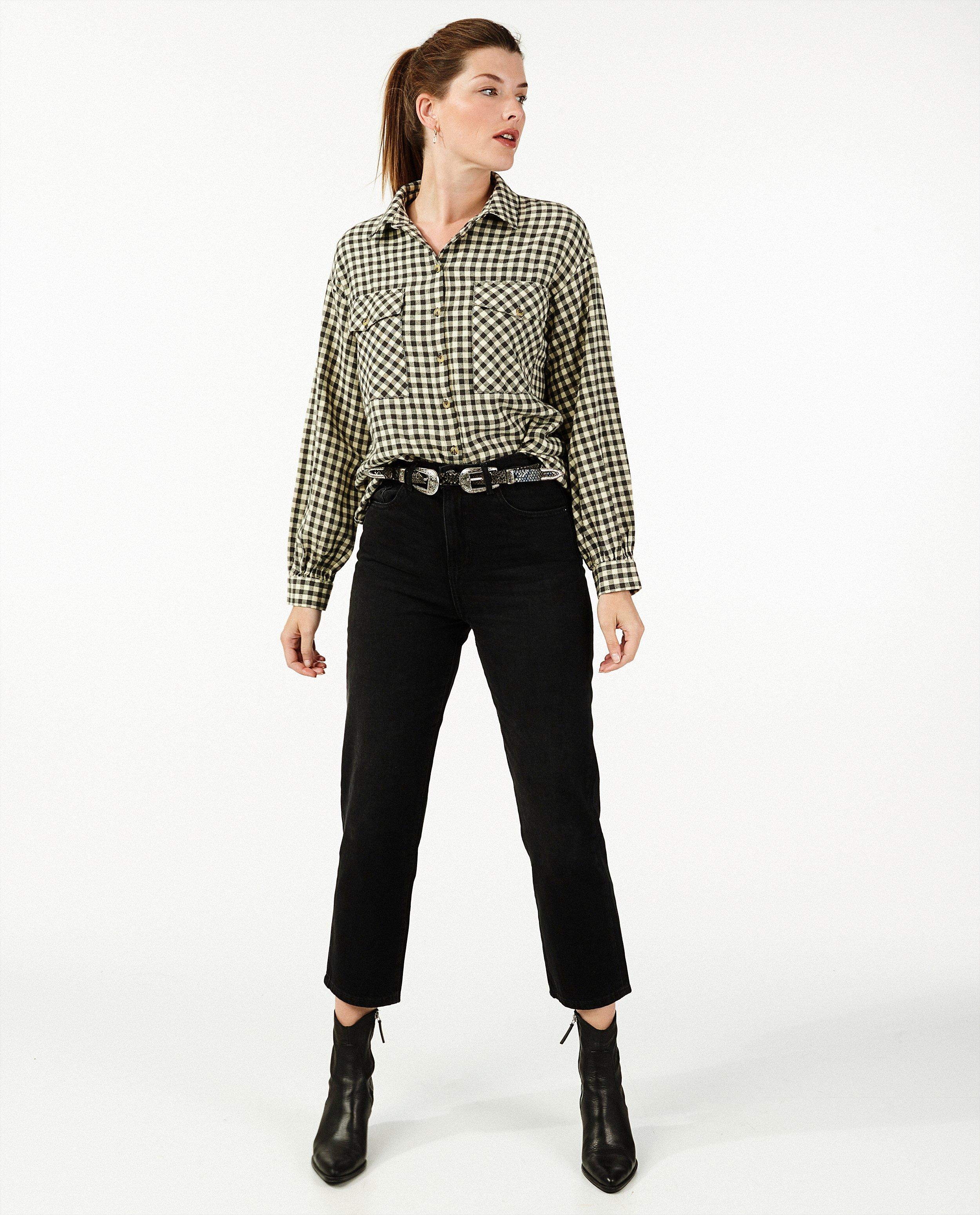 Jeans - Zwarte mom jeans Mia Sora