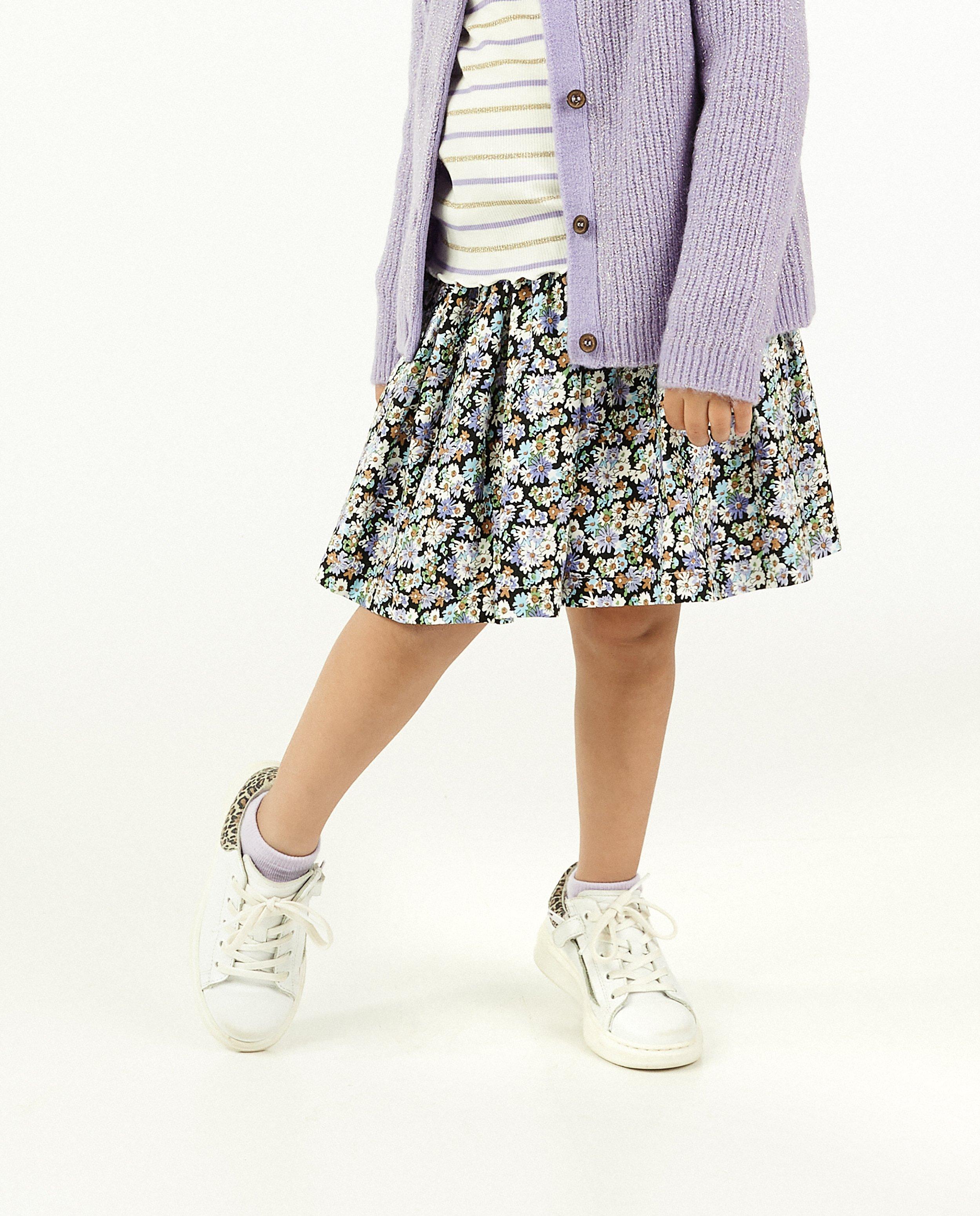 Rokken - Blauwe rok met bloemenprint Maya
