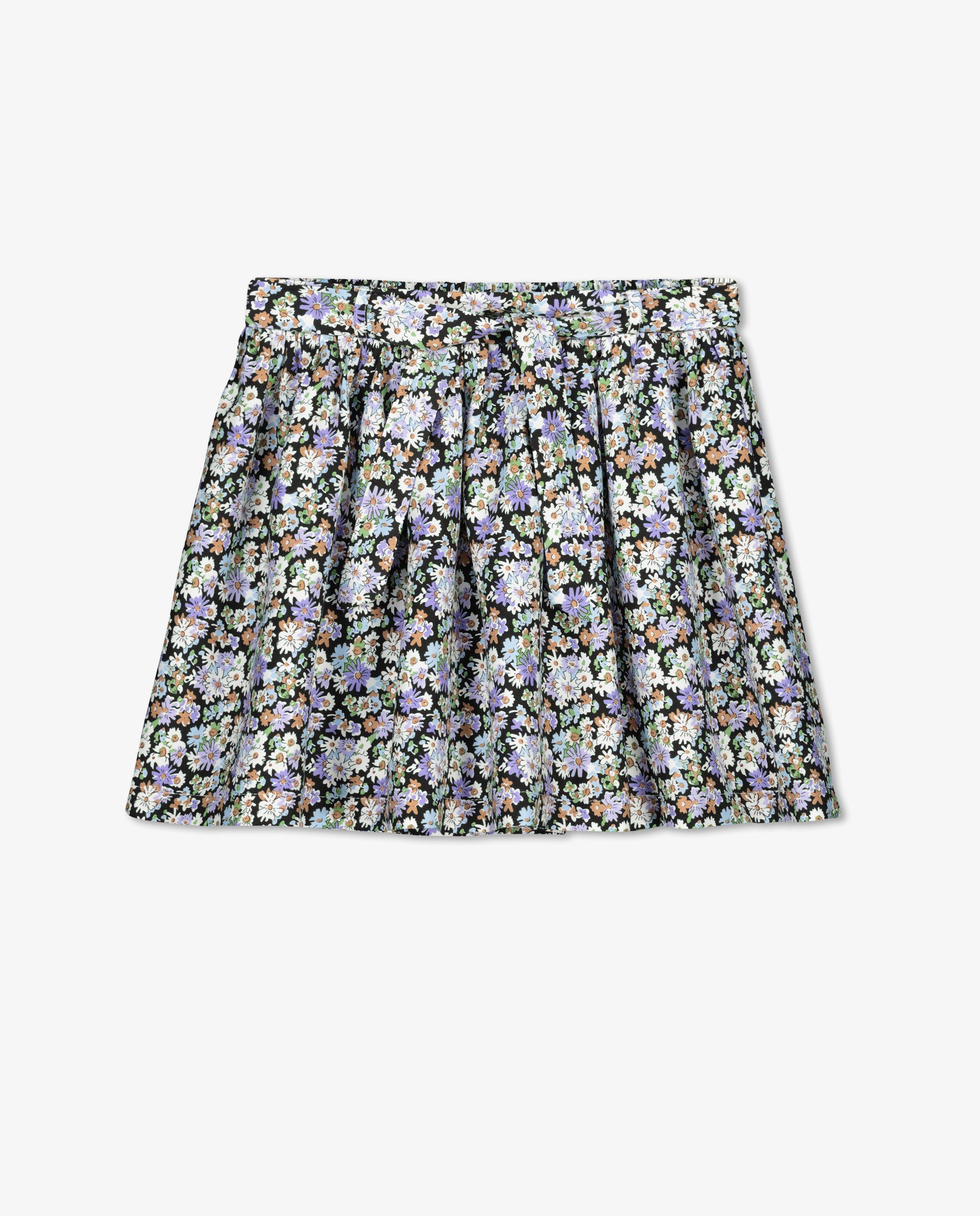 Rokken - Blauwe rok met bloemenprint Maya