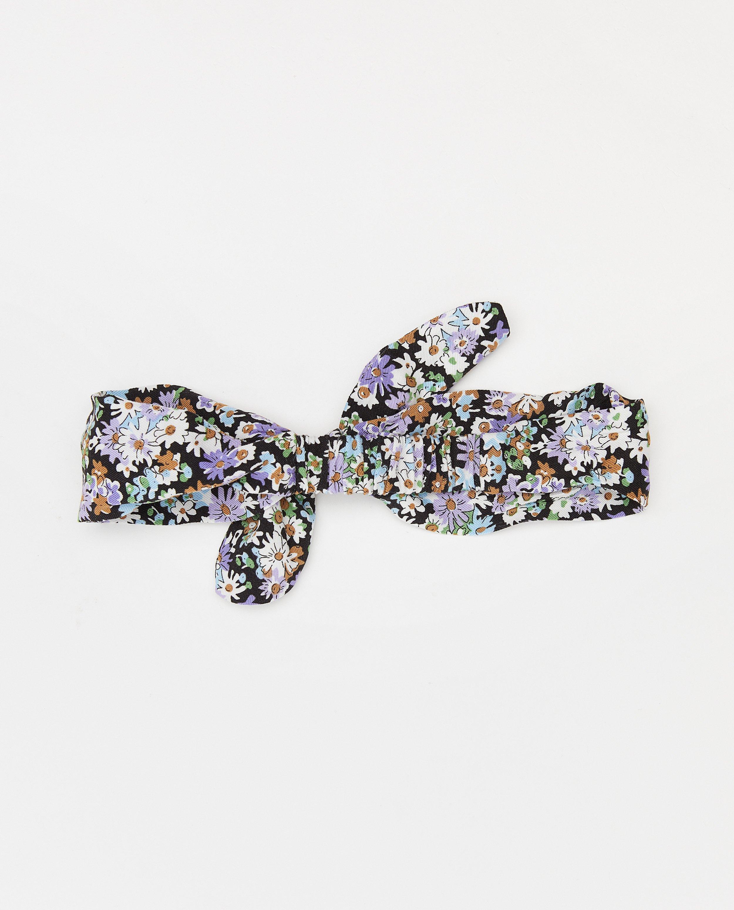 Bonneterie - Bandeau bleu à imprimé fleuri Maya