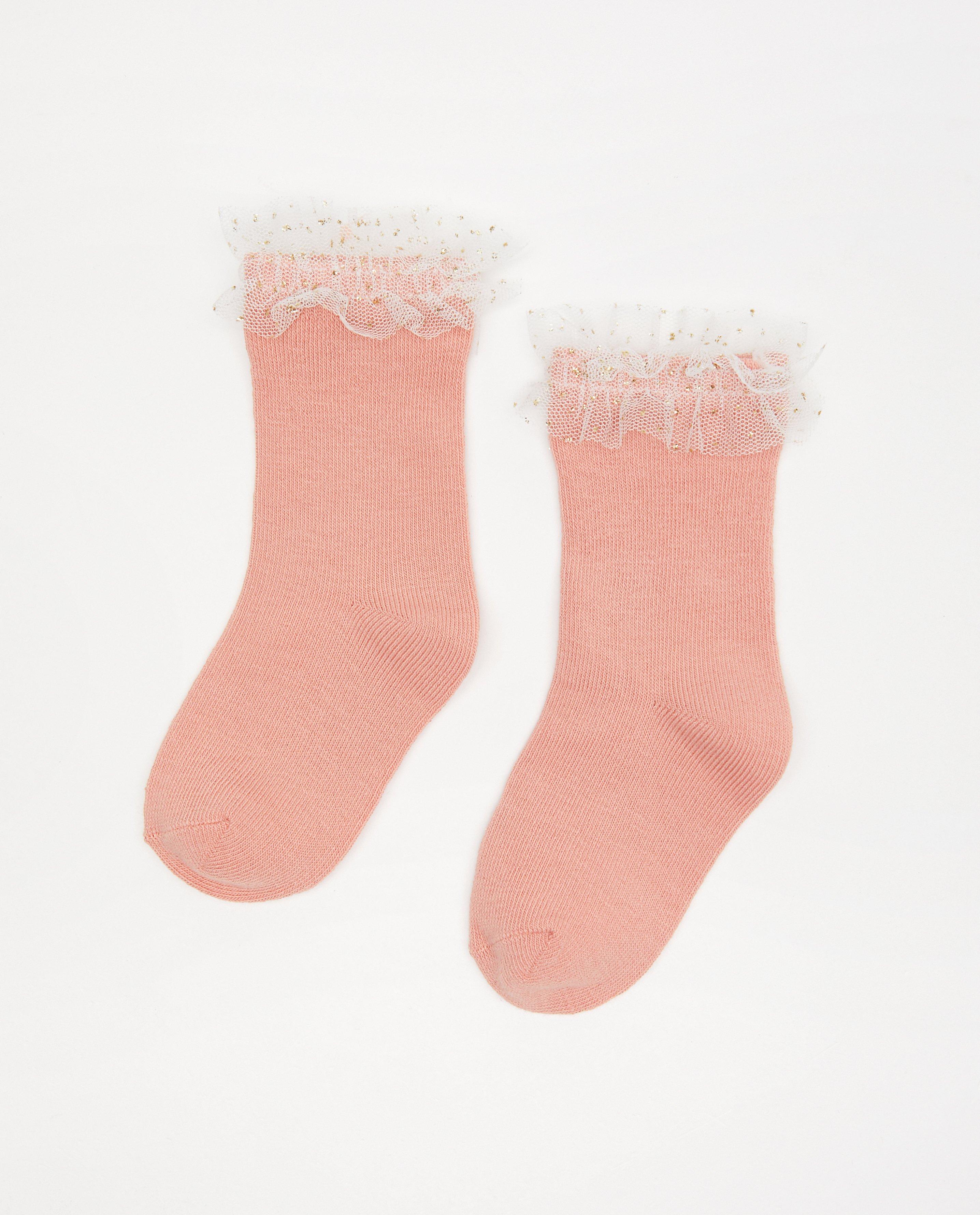 Roze kousen met tule Feest - premium - Cuddles and Smiles
