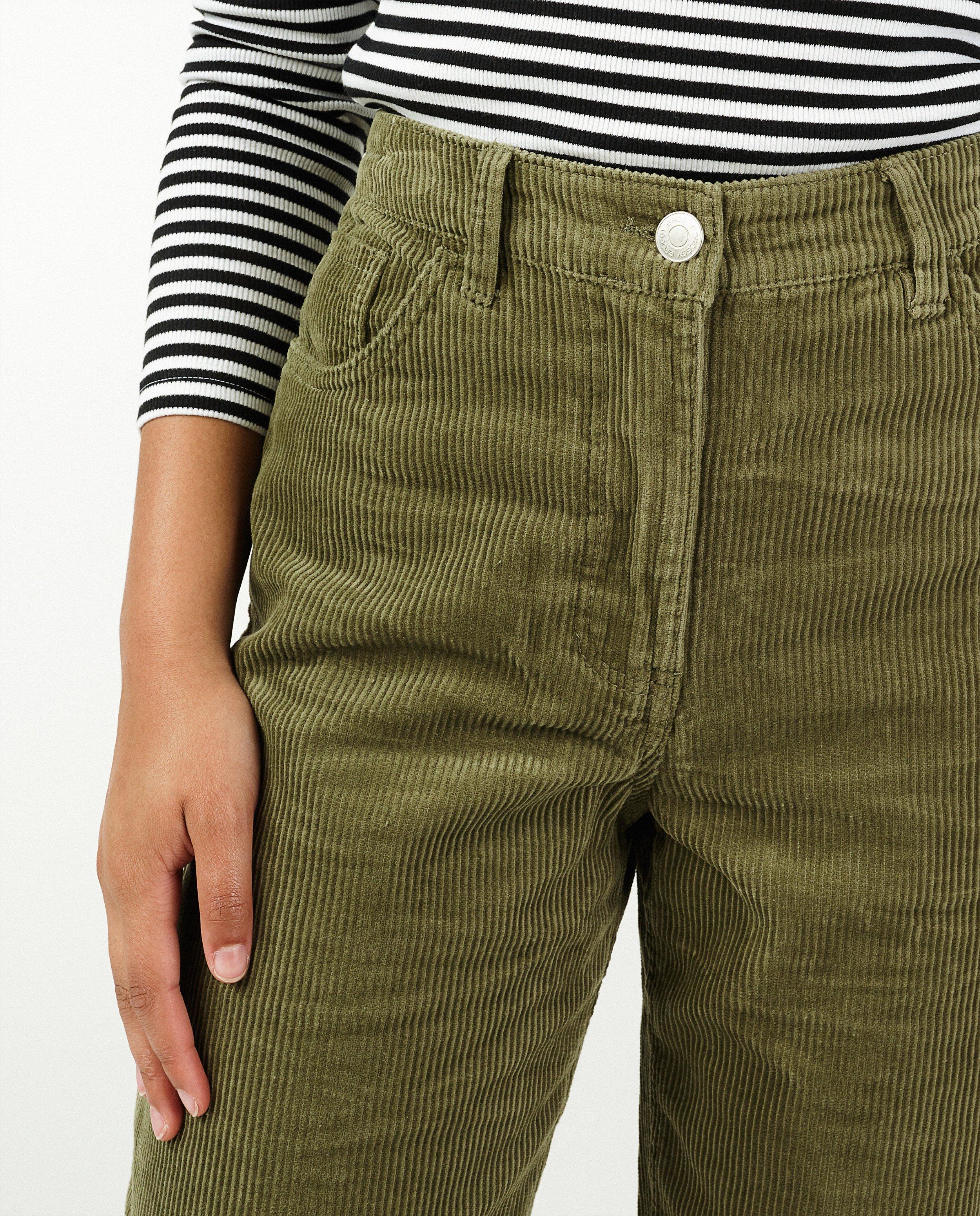 Pantalons - Jupe-culotte vert foncé en velours côtelé