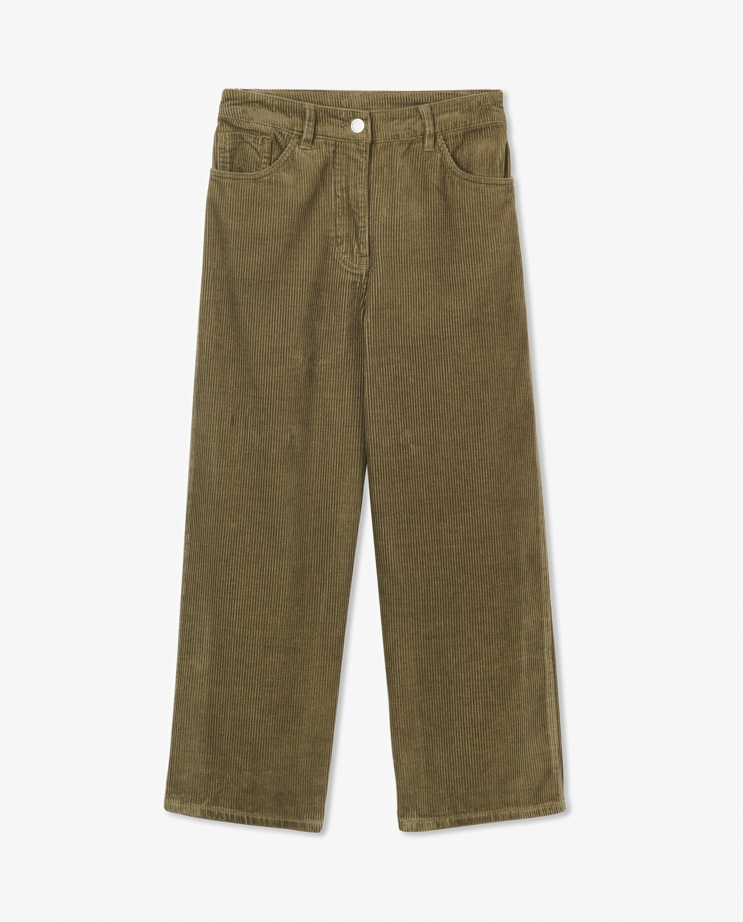 Pantalons - Jupe-culotte vert foncé en velours côtelé