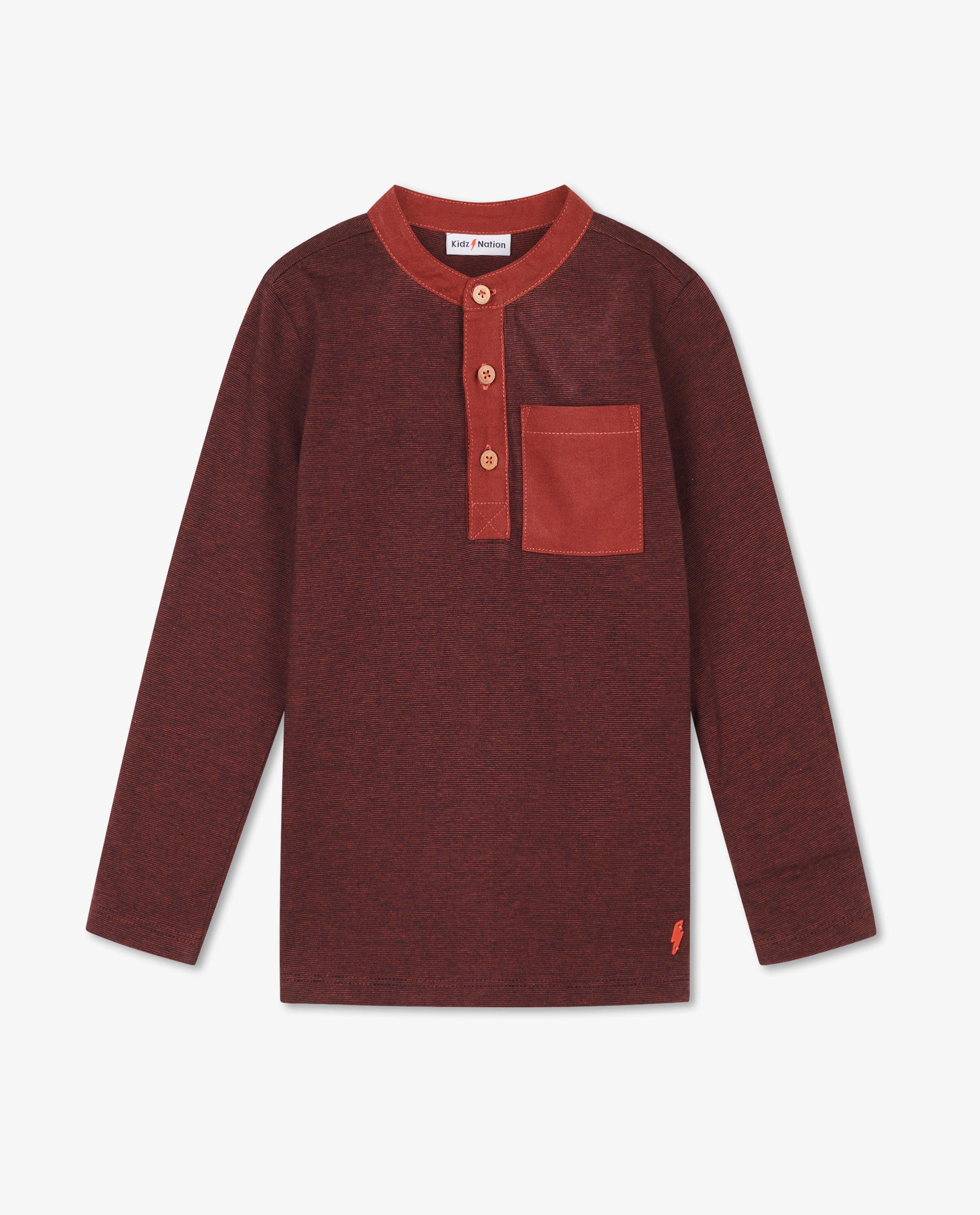 T-shirts - Rode longsleeve met strepen