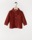 Roodbruin overhemd van ribfluweel - stretchy - Cuddles and Smiles