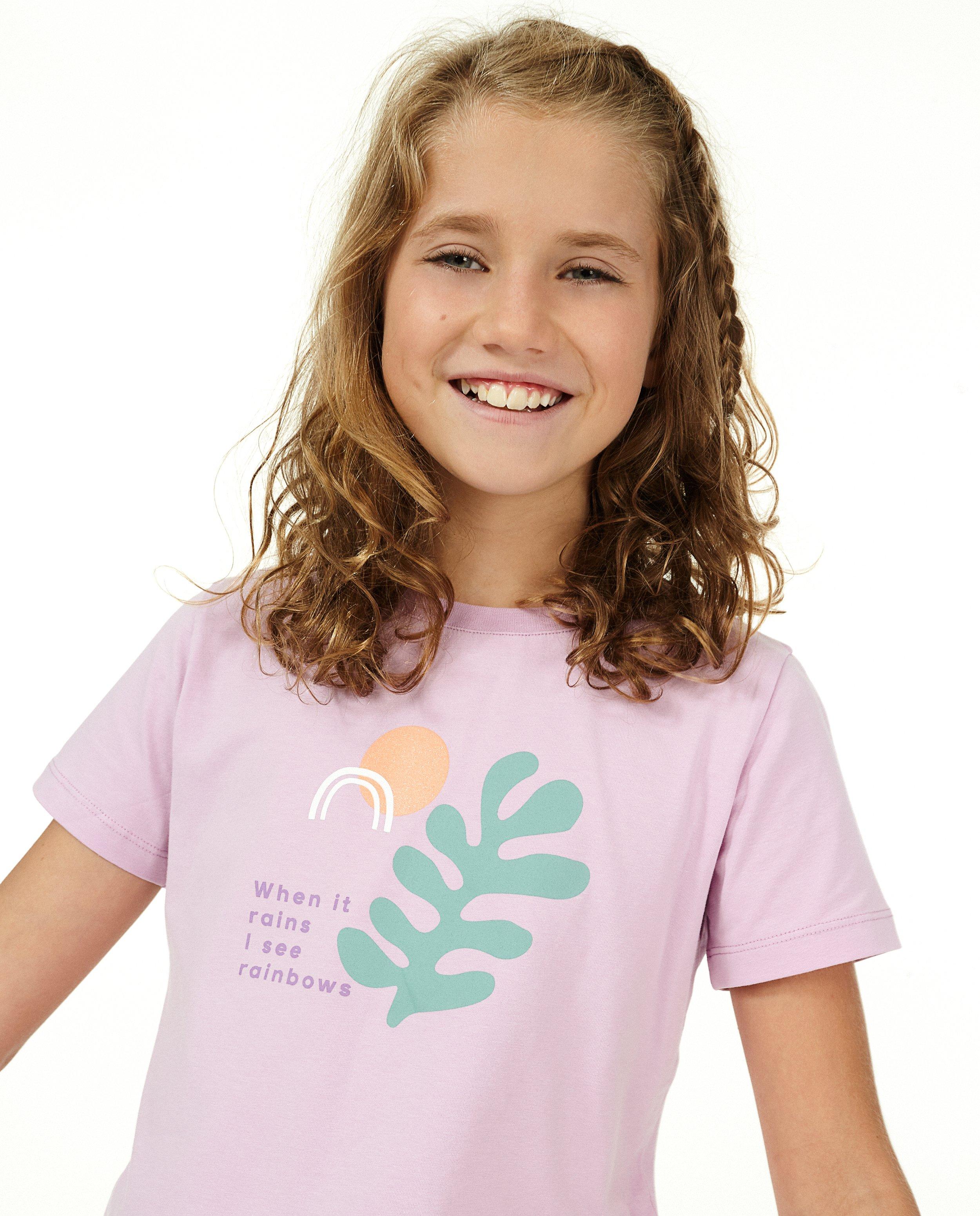 T-shirts - Offwhite T-shirt met print en glitter