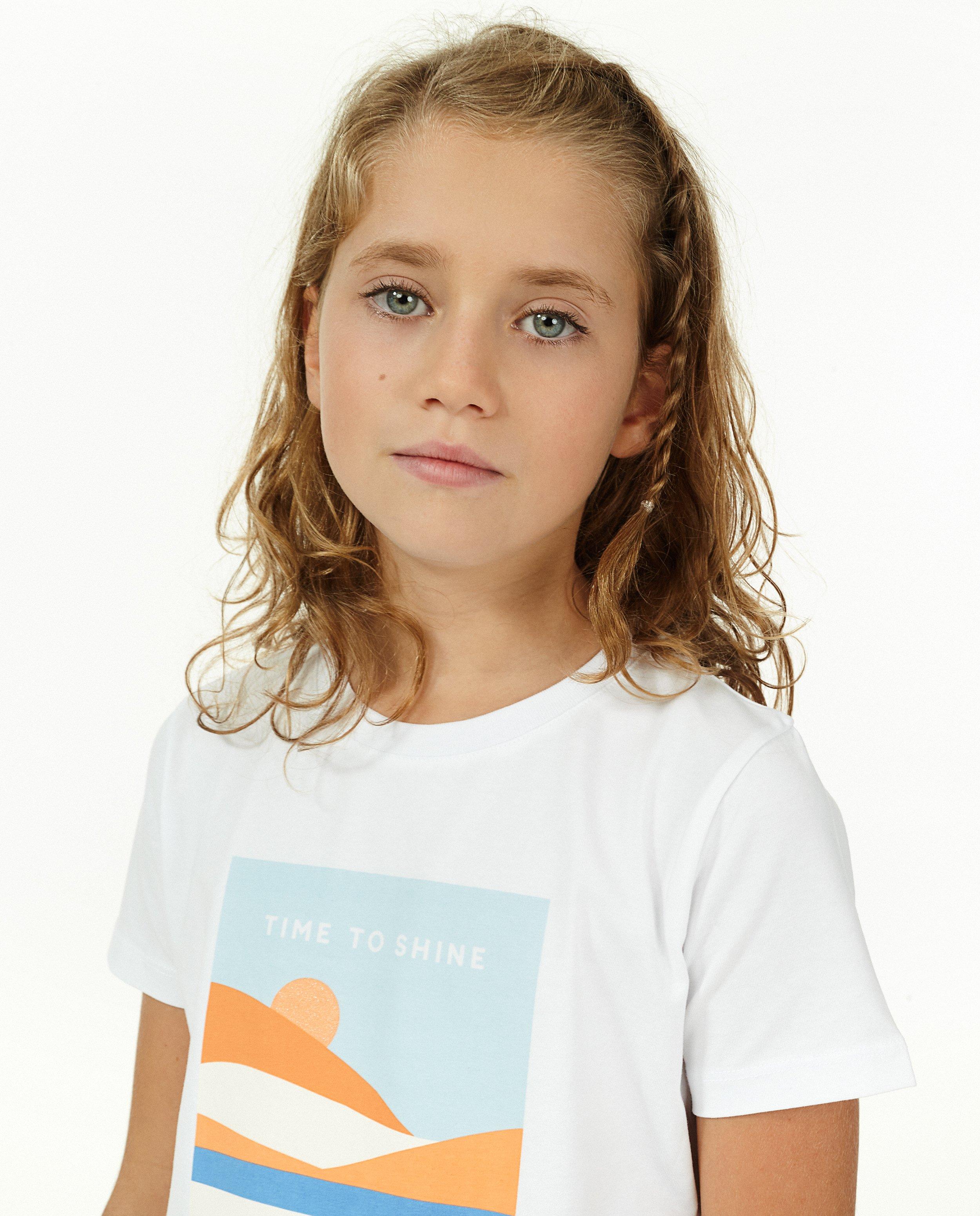 T-shirts - Offwhite T-shirt met print en glitter