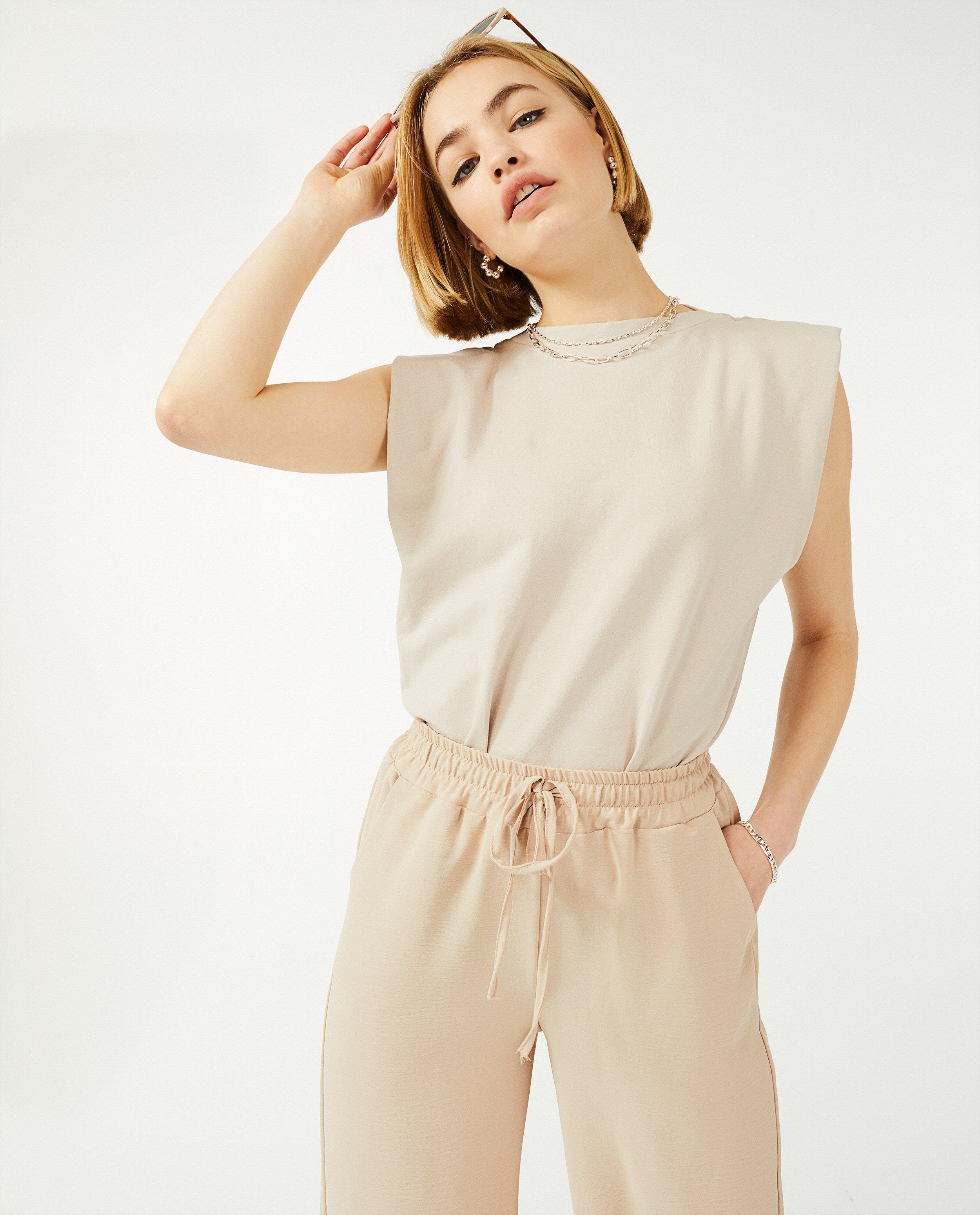 Pantalon palazzo brun Ella Italia - uni - Ella Italia
