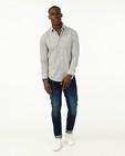 Wit hemd met groene bloemenprint - slim fit - Iveo