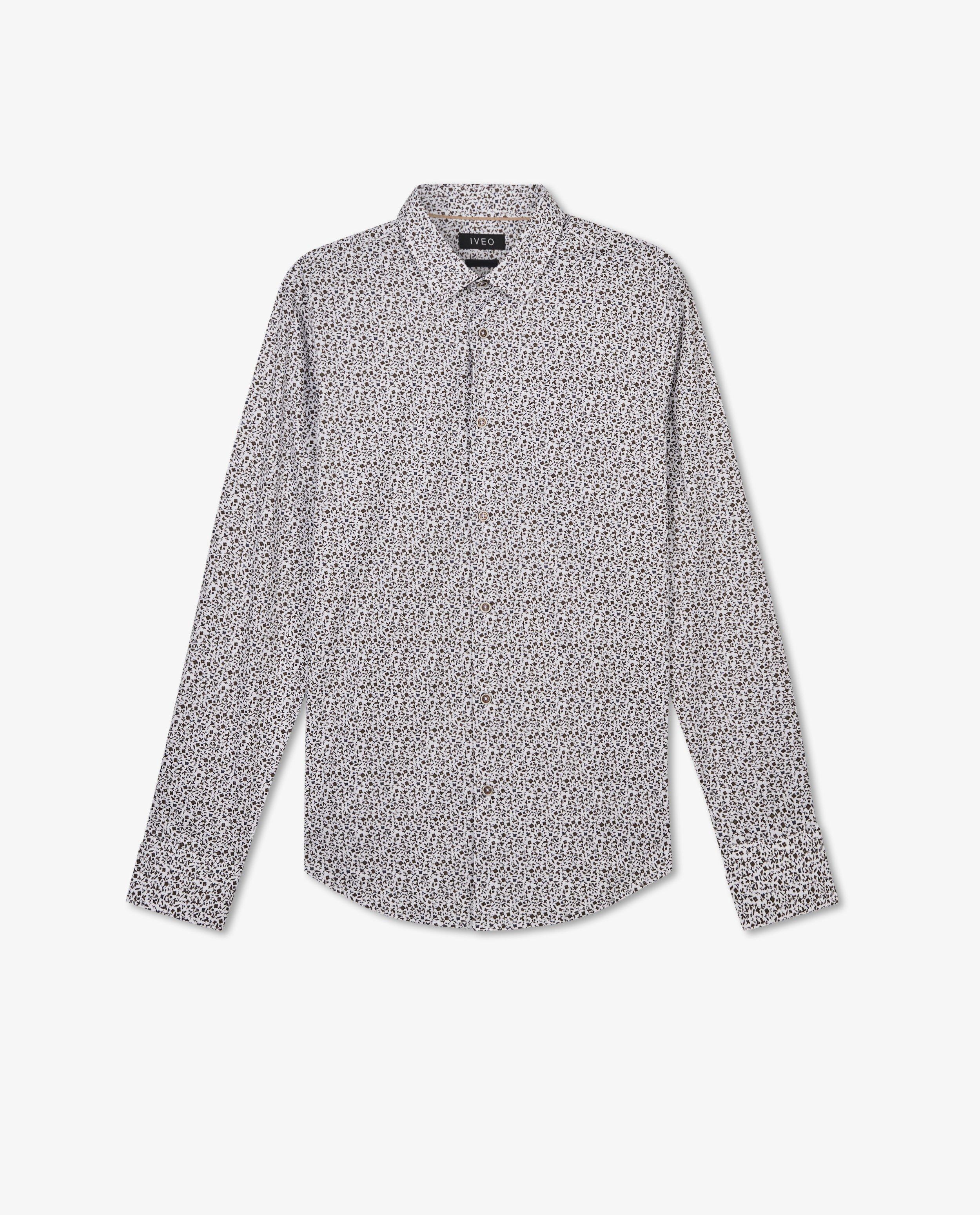 Chemises - Chemise blanche à imprimé fleuri vert