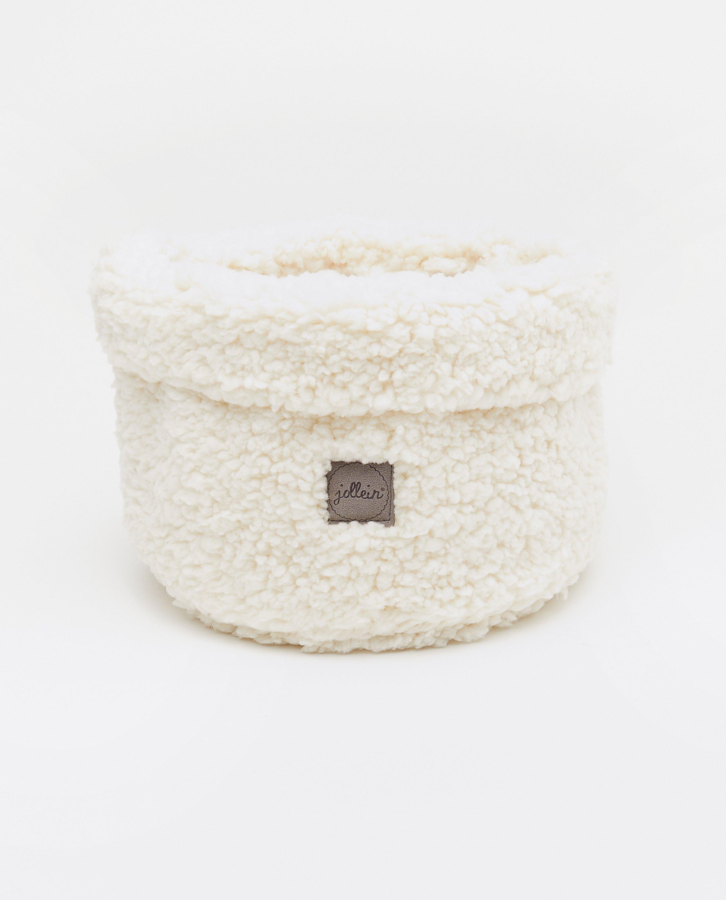 Offwhite teddy opbergmandje Jollein - doorsnede 18 cm - Jollein