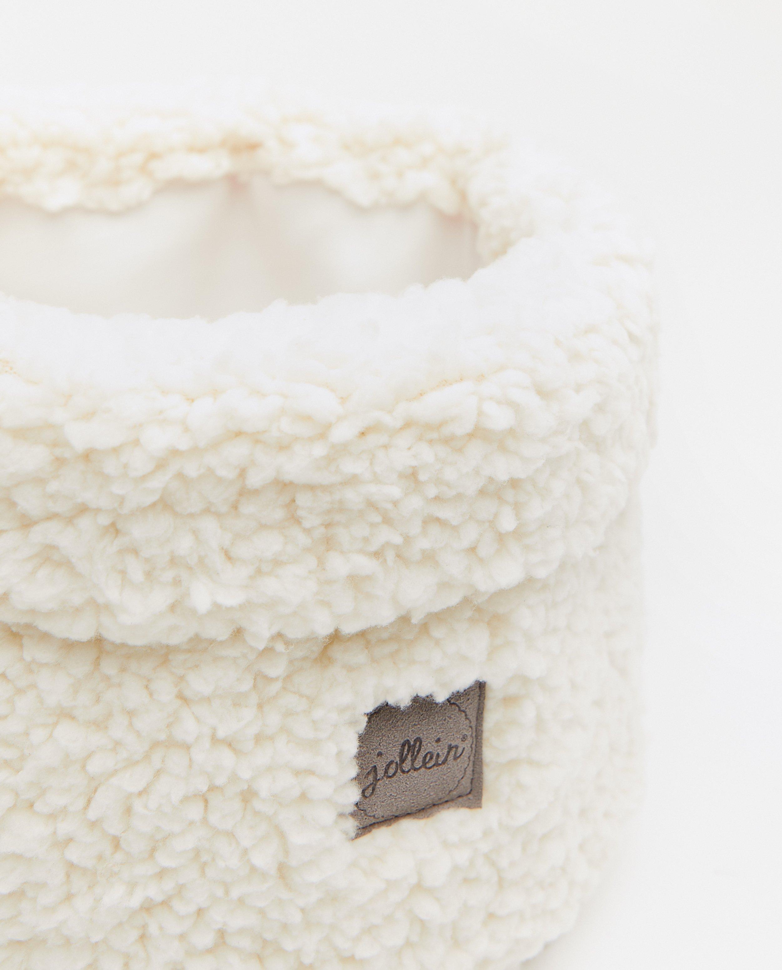 Babyspulletjes - Offwhite teddy opbergmandje Jollein
