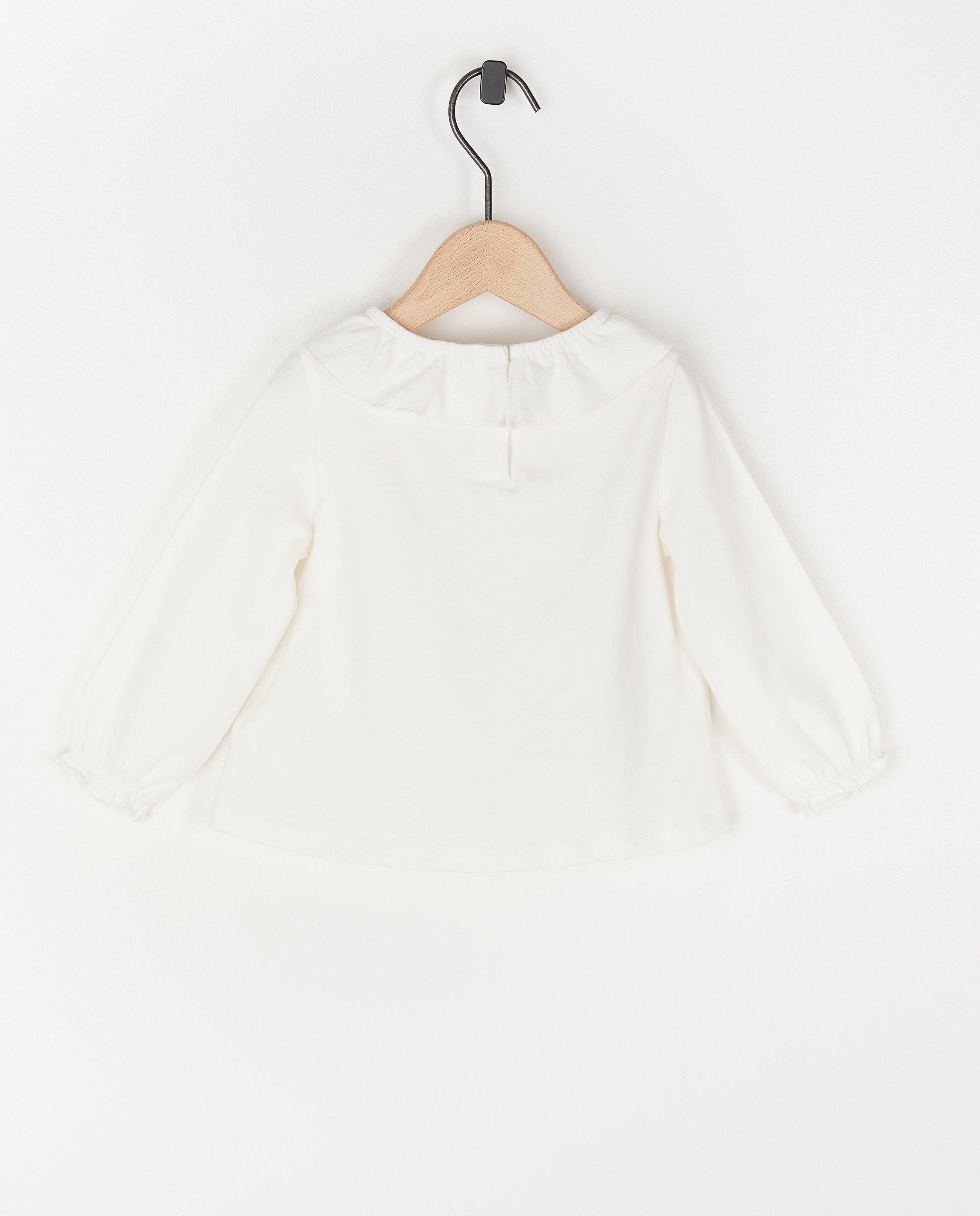 T-shirts - Biokatoenen longsleeve met volant