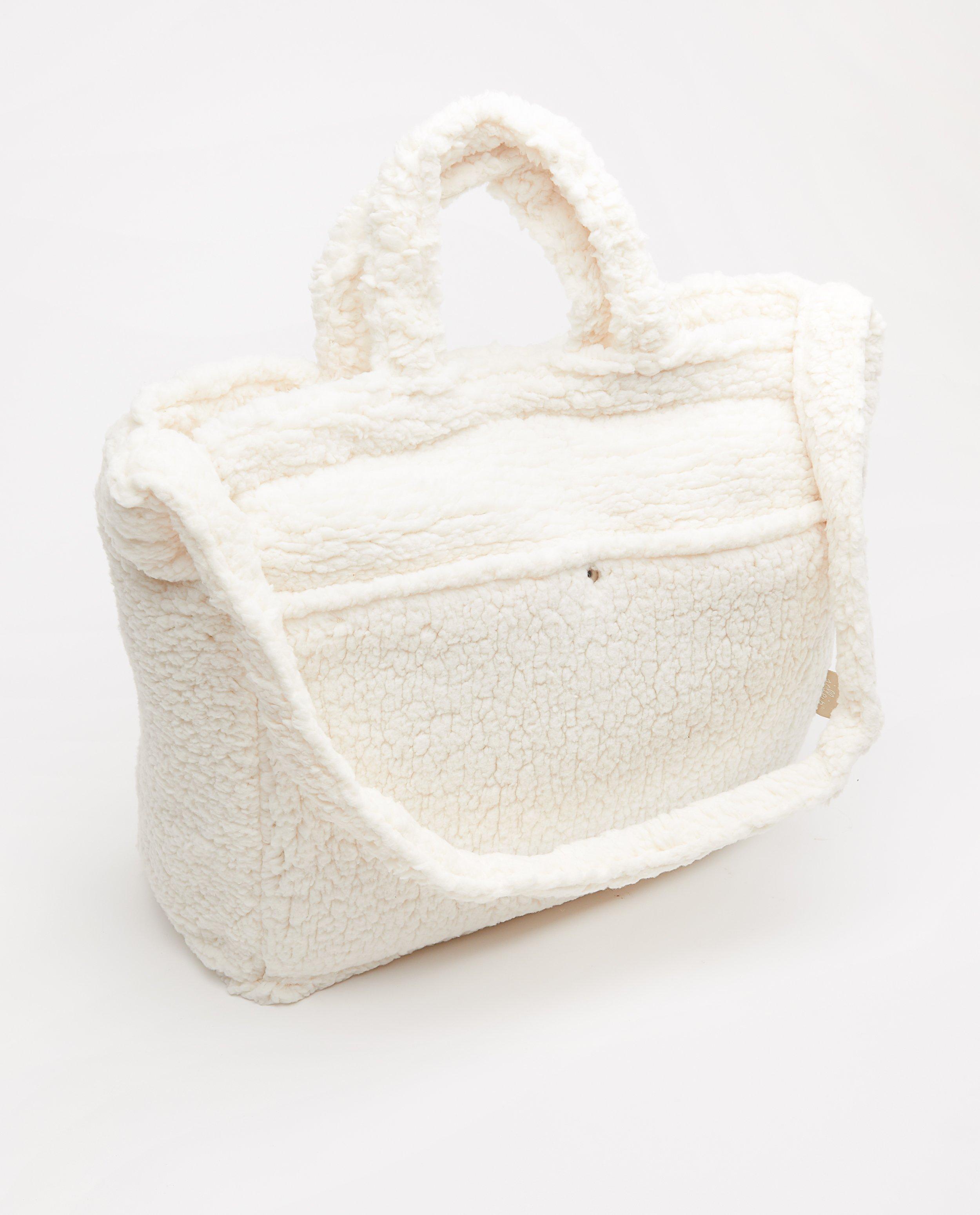 Babyspulletjes - Luiertas van offwhite teddy Jollein