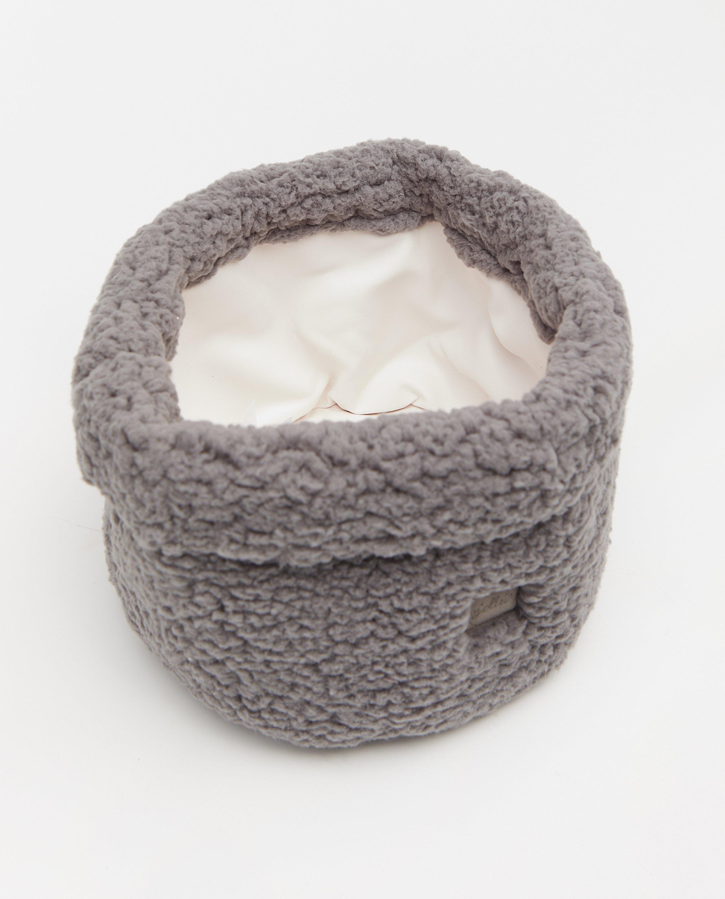 Accessoires pour bébés - Panier de rangement gris en peluche Jollein