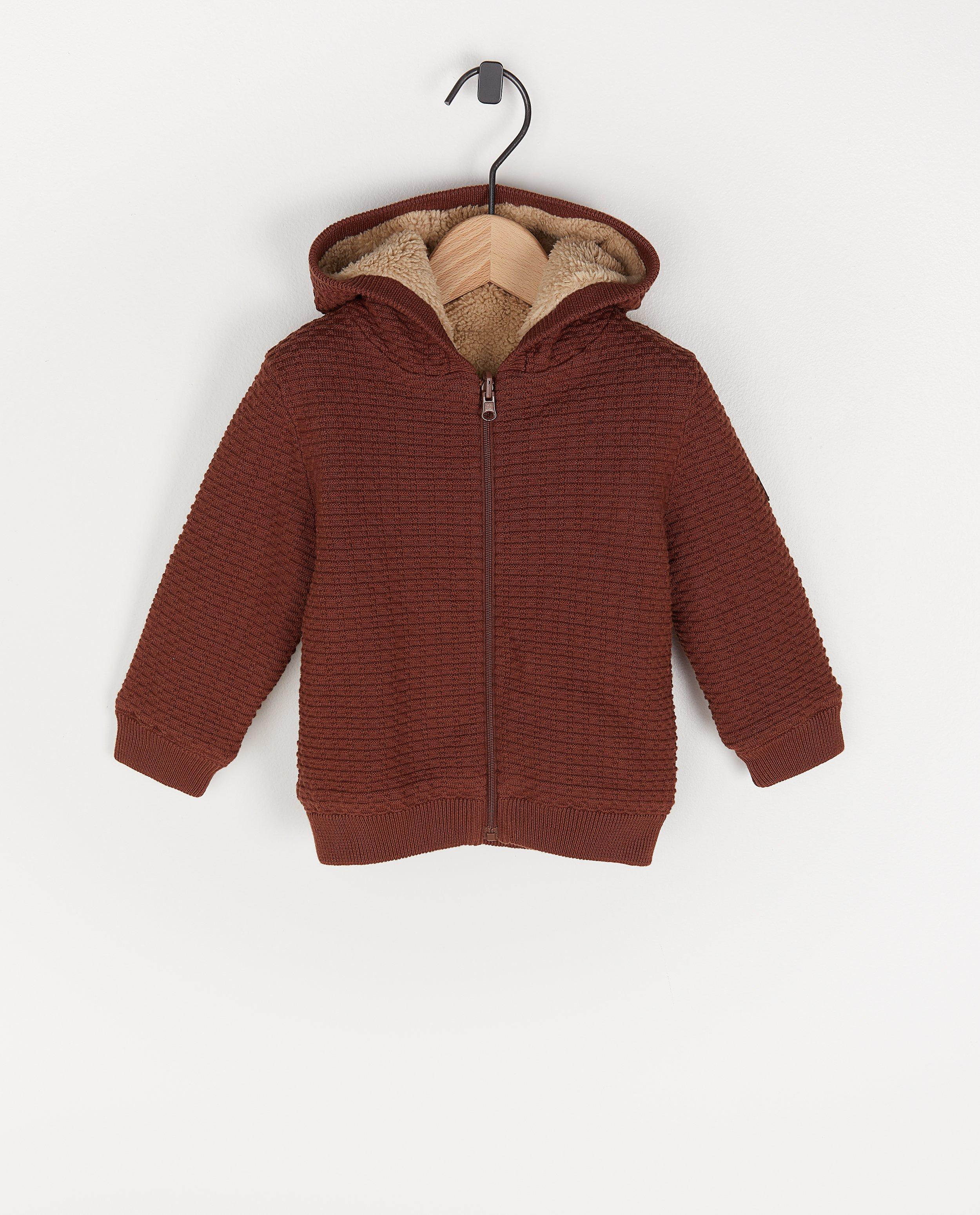 Veste réversible avec peluche - unisexe - brun-beige - Cuddles and Smiles