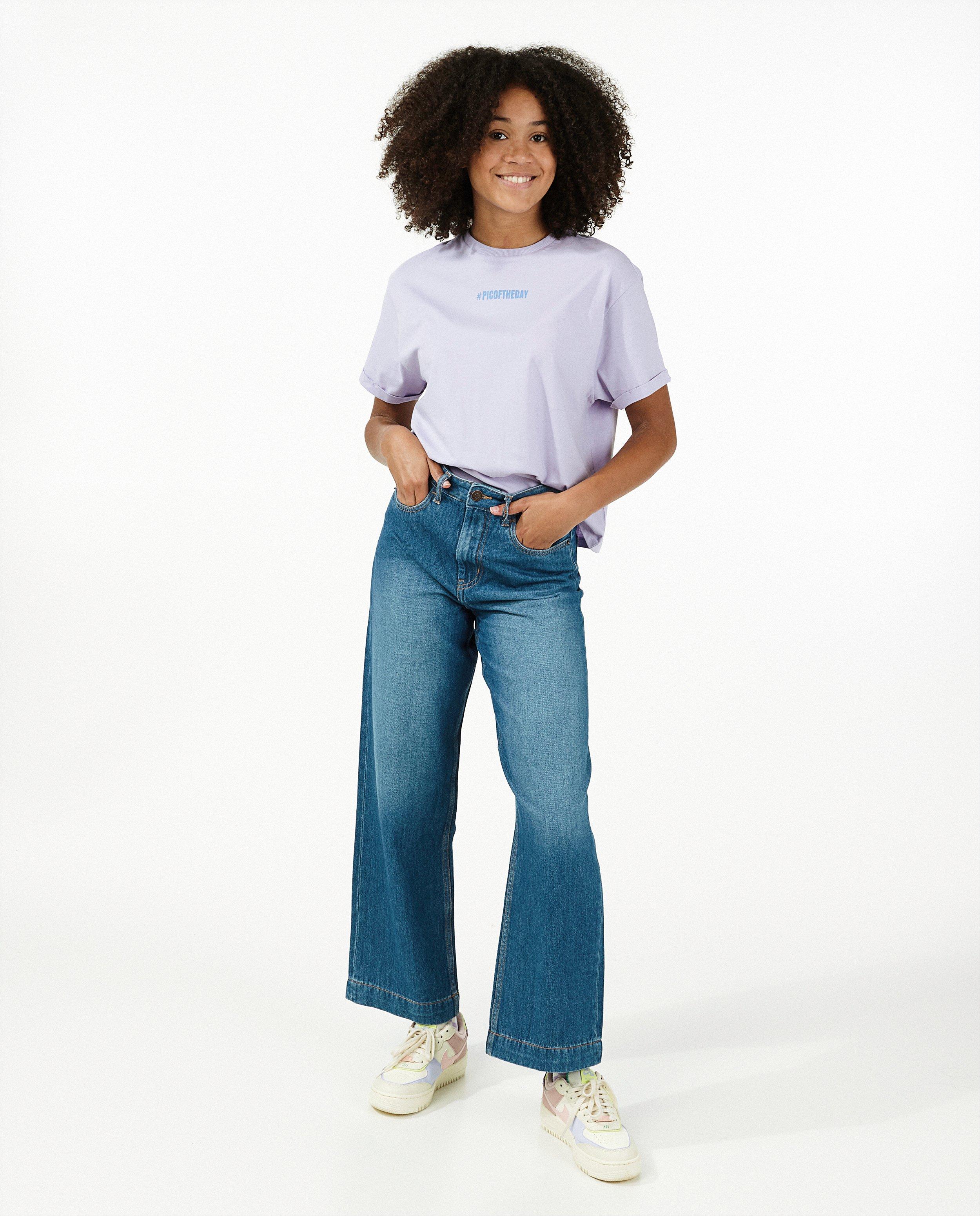 T-shirt lilas en coton bio - avec inscription - Groggy