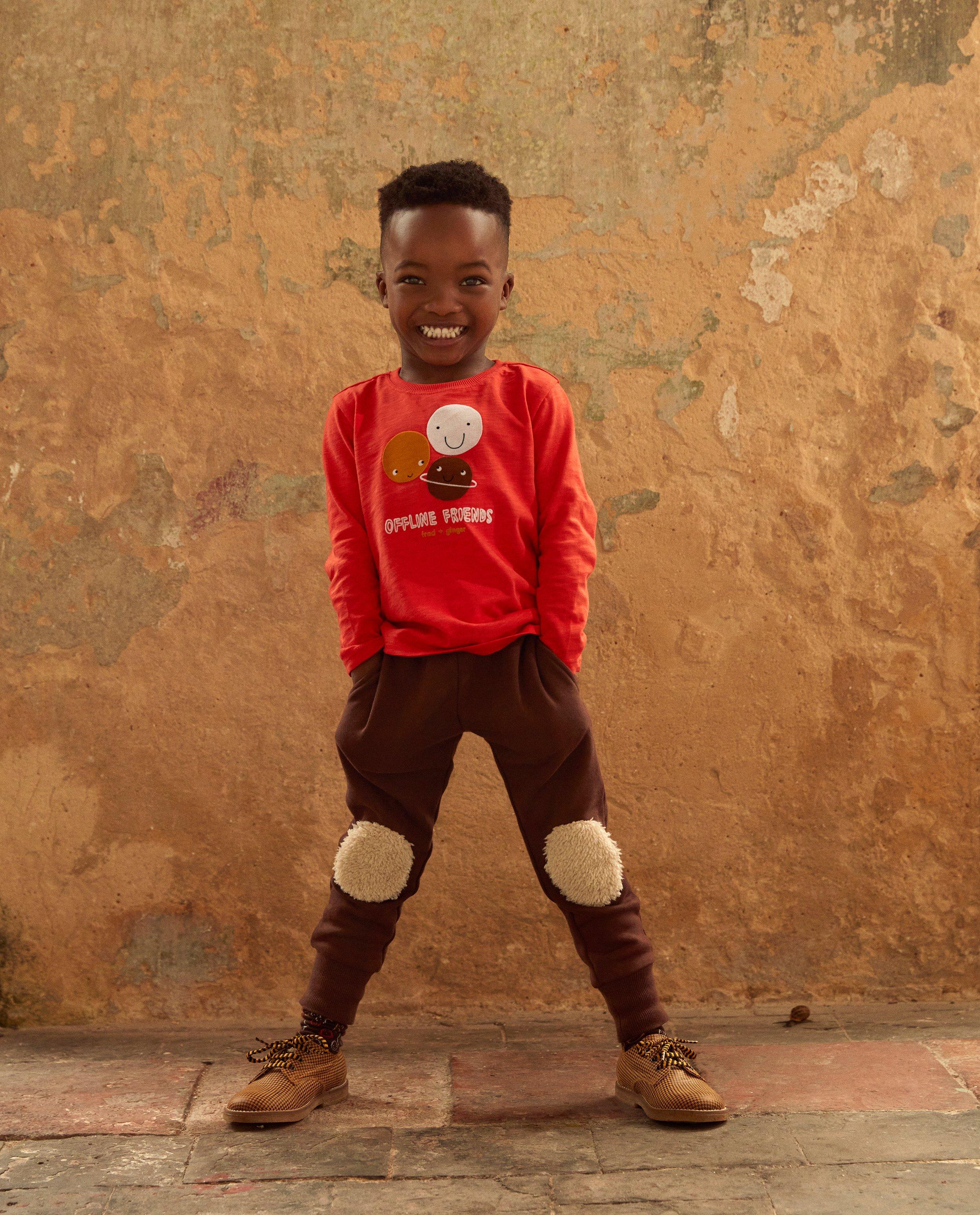 Bruine jogger met teddy fred + ginger - fleece - Fred + Ginger