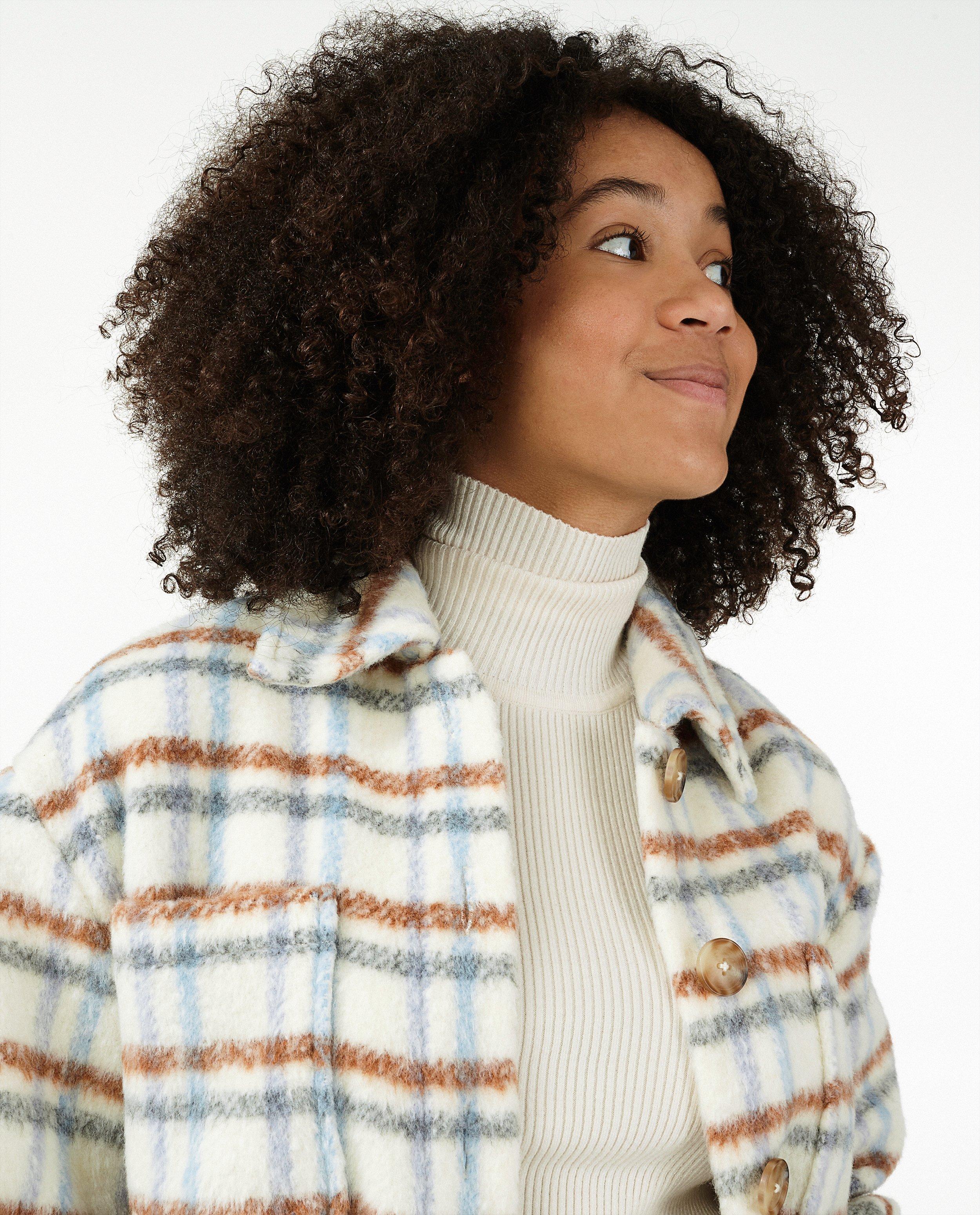 Hemden - Beige hemdjas met ruiten