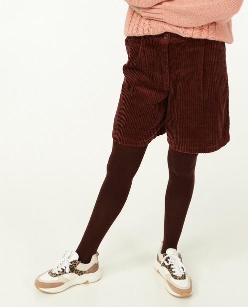 Shorts - Bermuda brun rouge en velours côtelé