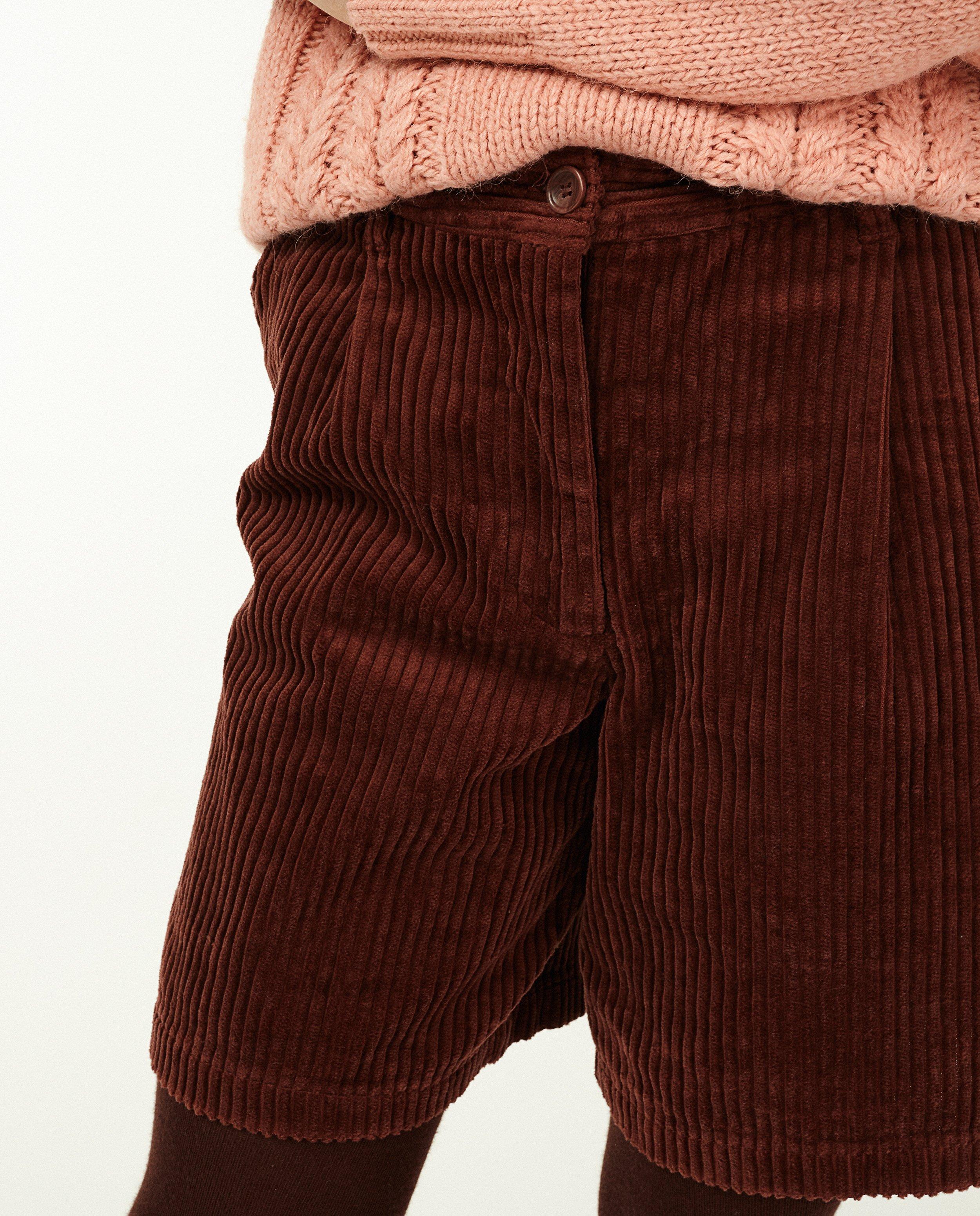 Shorten - Roodbruine bermuda van ribfluweel