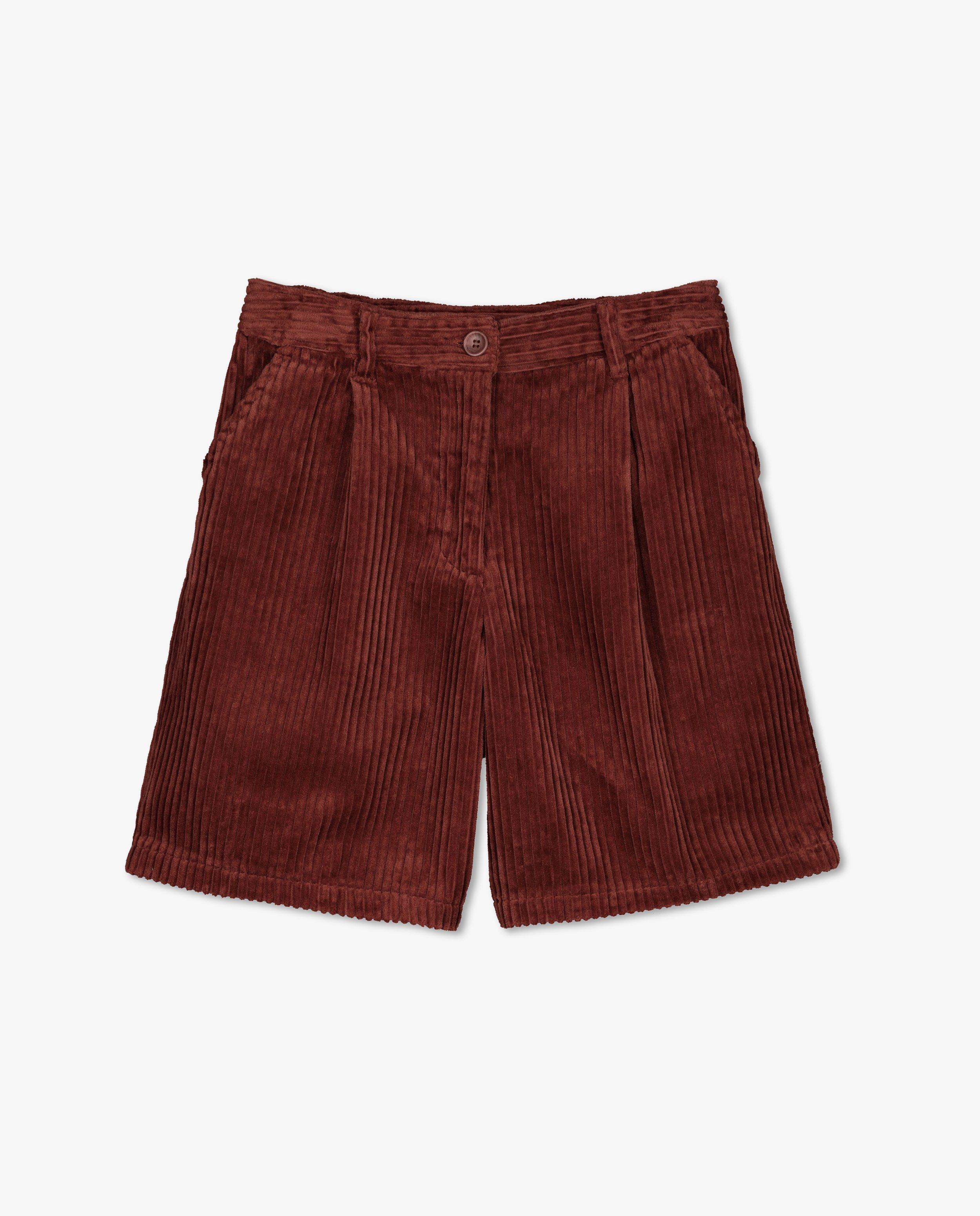 Shorten - Roodbruine bermuda van ribfluweel