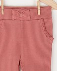 Leggings - Roze legging met rib en strik