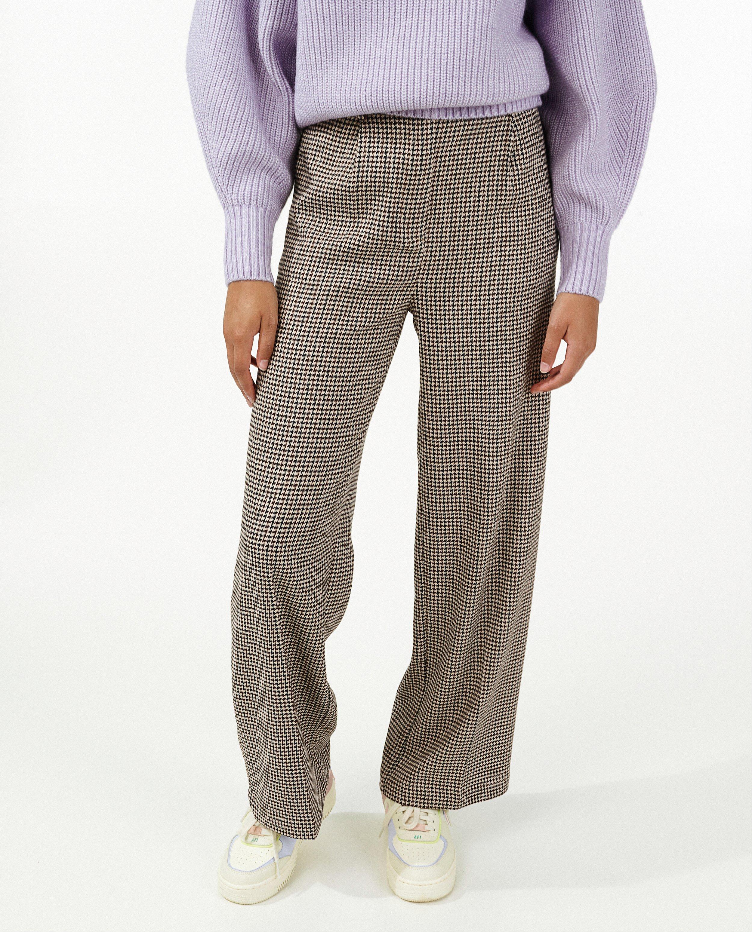 Broeken - Bruine broek met print