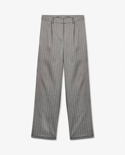 Pantalon gris à rayures