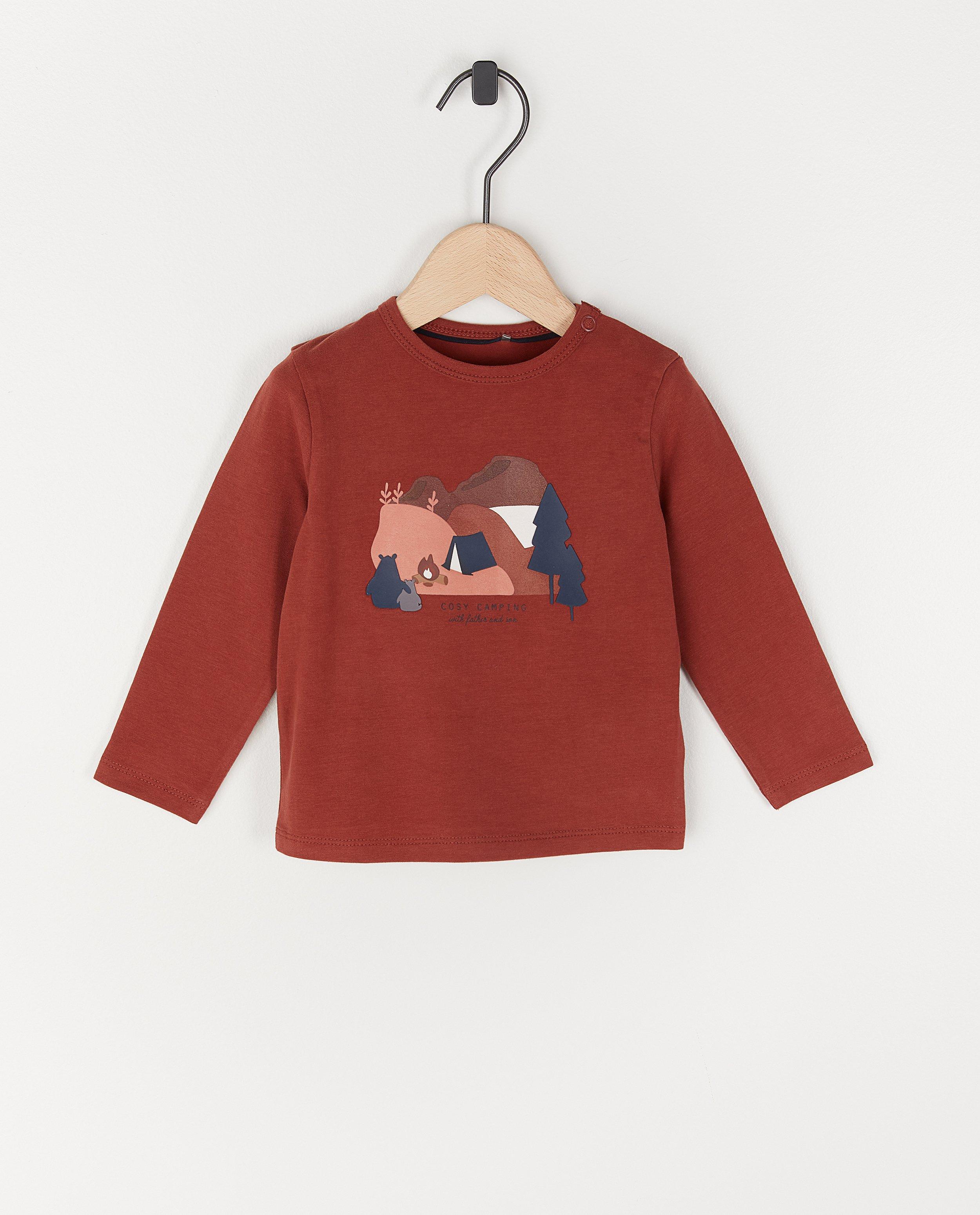 T-shirt à manches longues en coton bio à imprimé - imprimé caoutchouté - Cuddles and Smiles