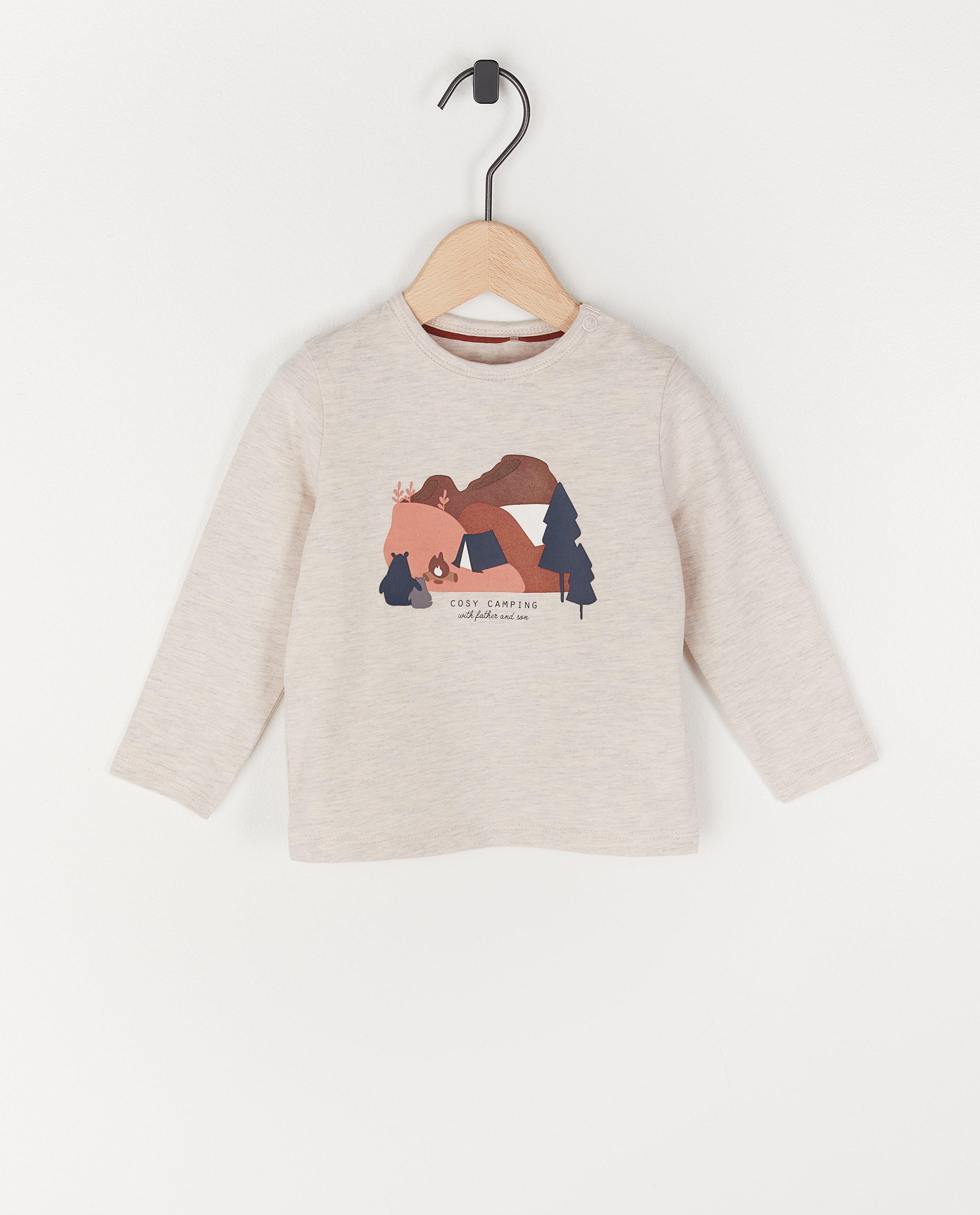 T-shirt à manches longues en coton bio à imprimé - imprimé caoutchouté - Cuddles and Smiles