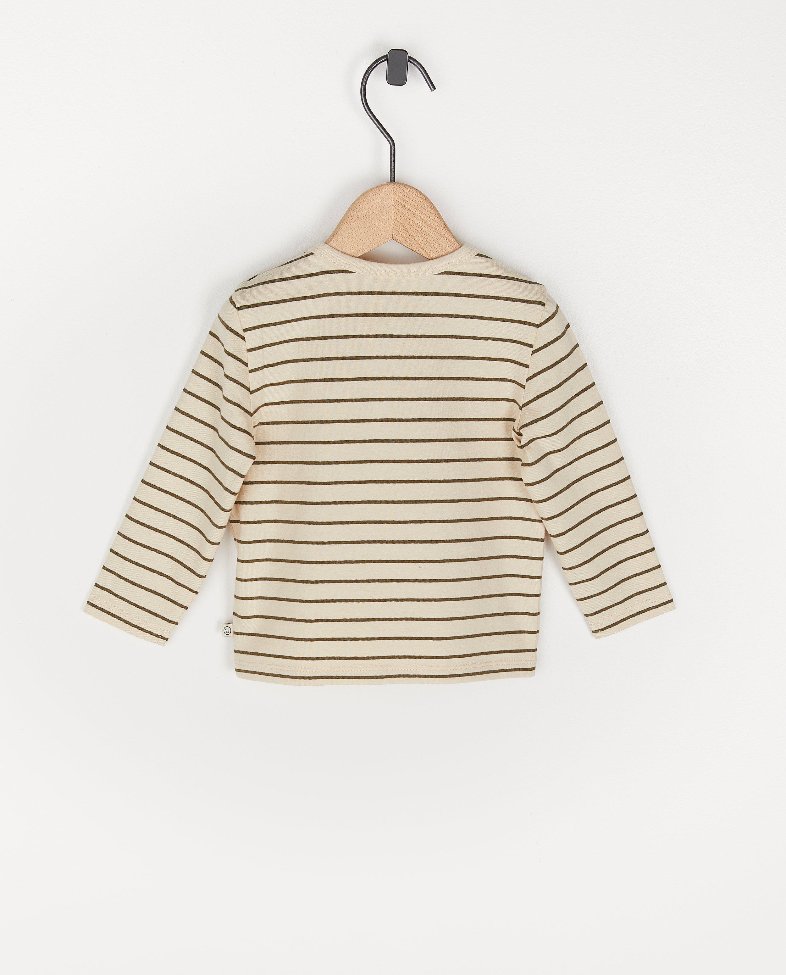 T-shirts - T-shirt beige à manches longues, inscription NL