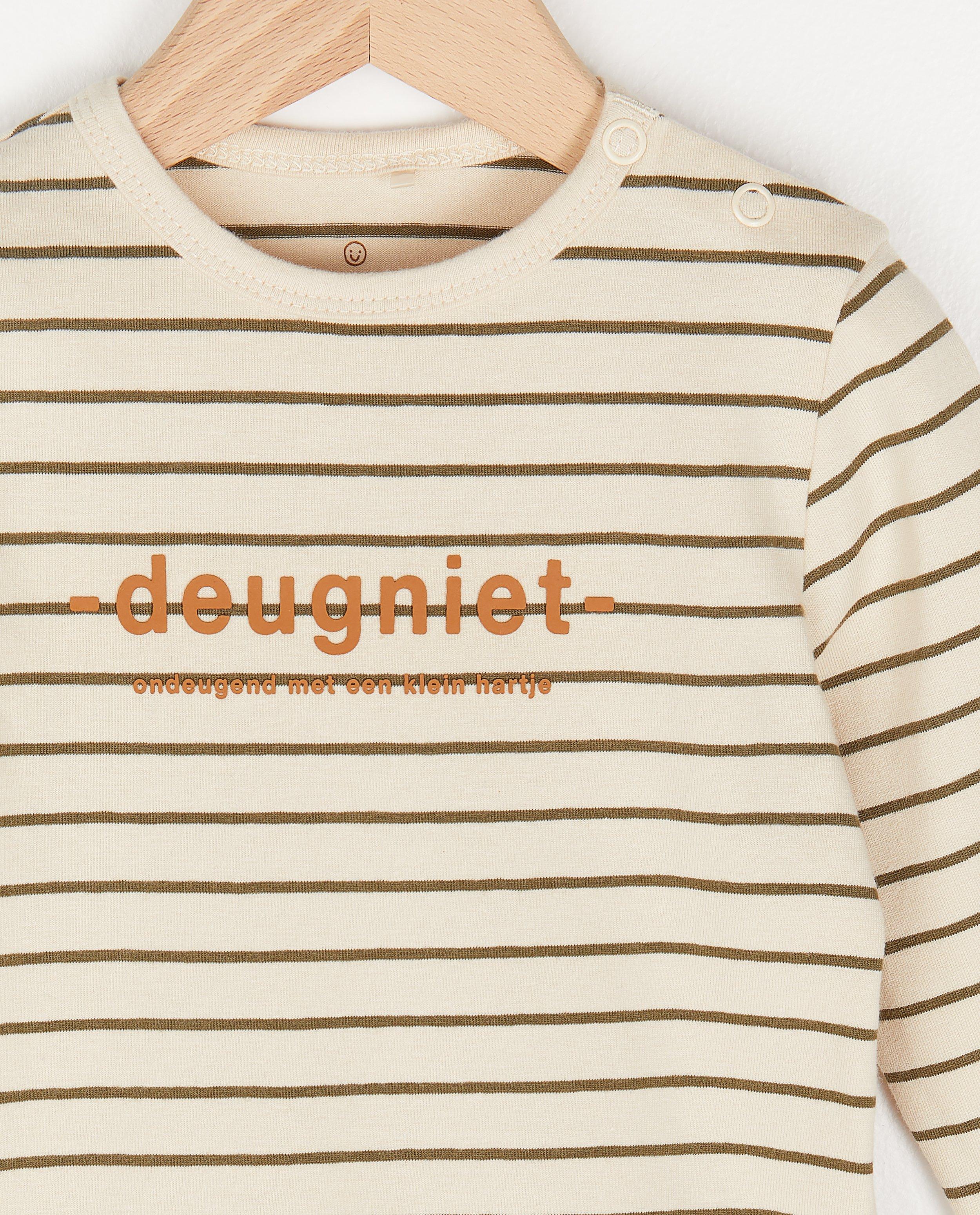 T-shirts - T-shirt beige à manches longues, inscription NL