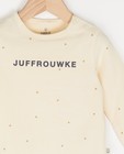 T-shirts - T-shirt beige à manches longues avec inscription en néerlandais