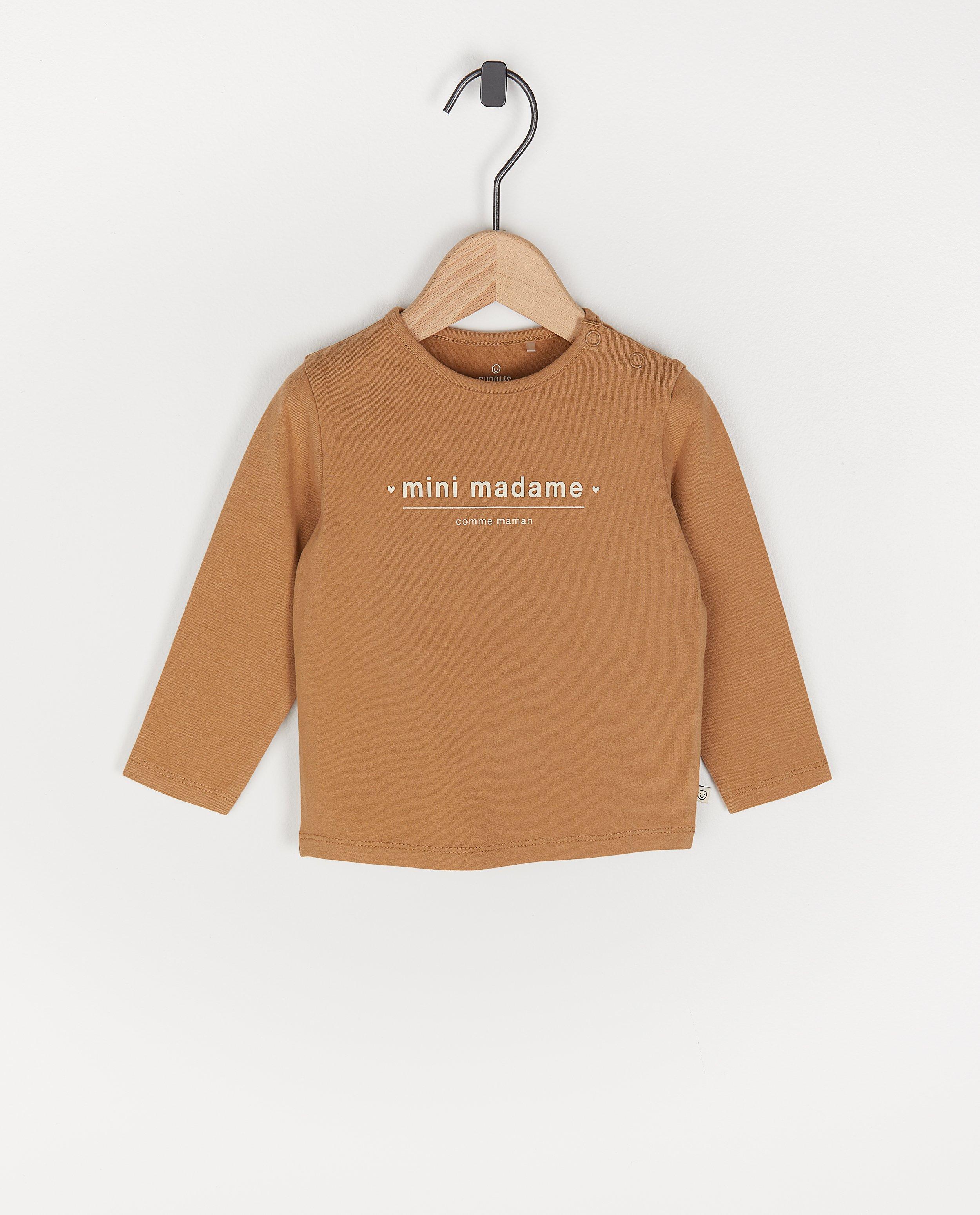 Bruine longsleeve met FR opschrift - stretch - Cuddles and Smiles