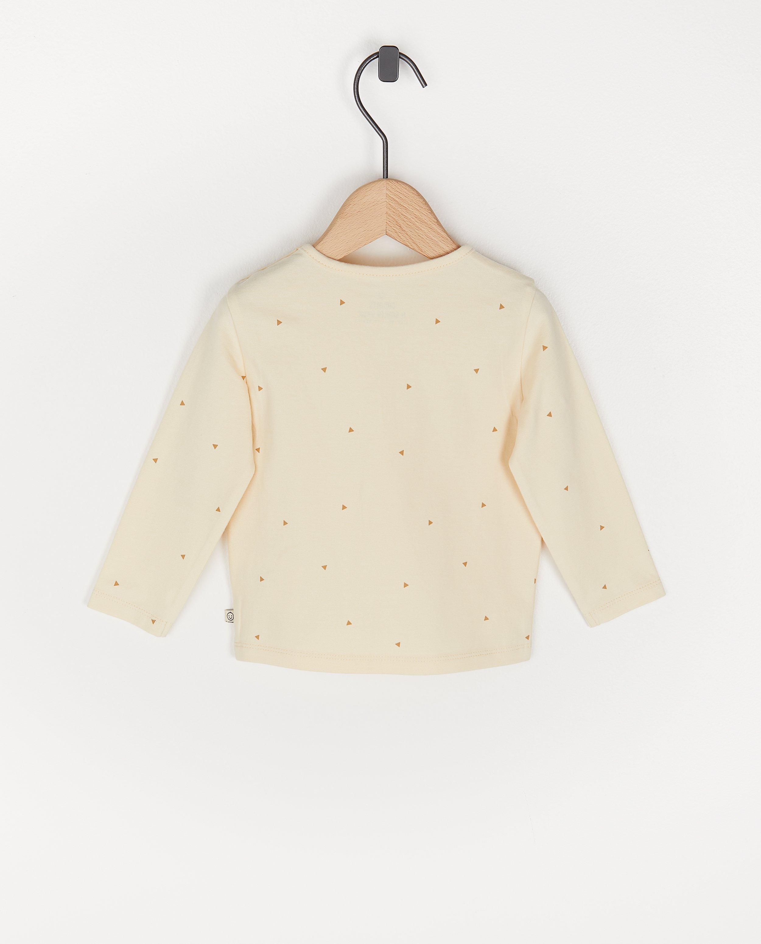 T-shirts - T-shirt beige à manches longues, inscription FR