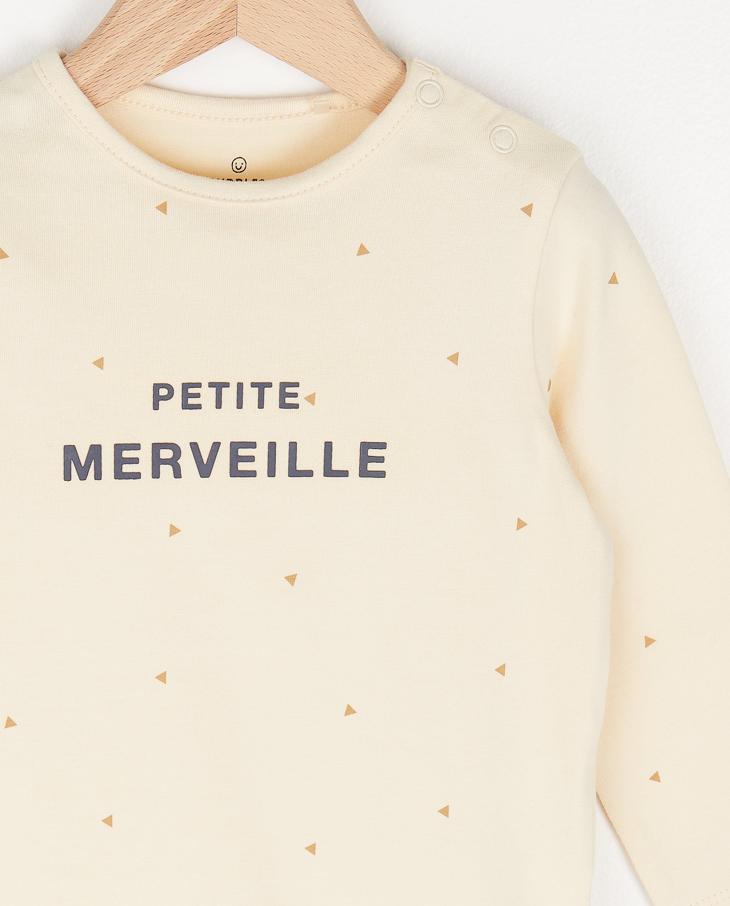 T-shirts - Beige longsleeve met FR opschrift