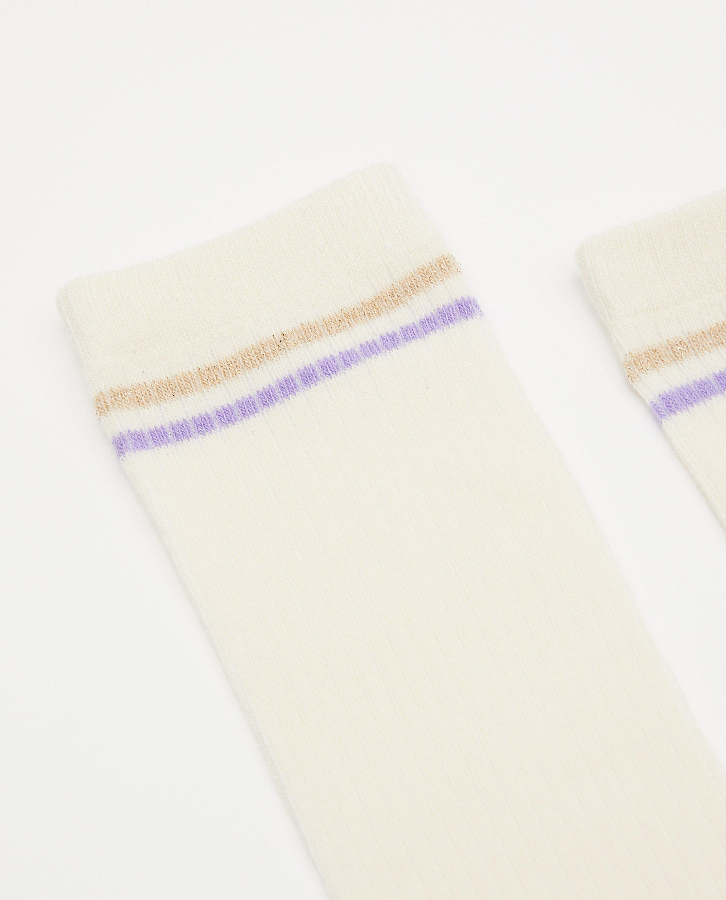 Kousen - Witte kniekousen met rib Maya