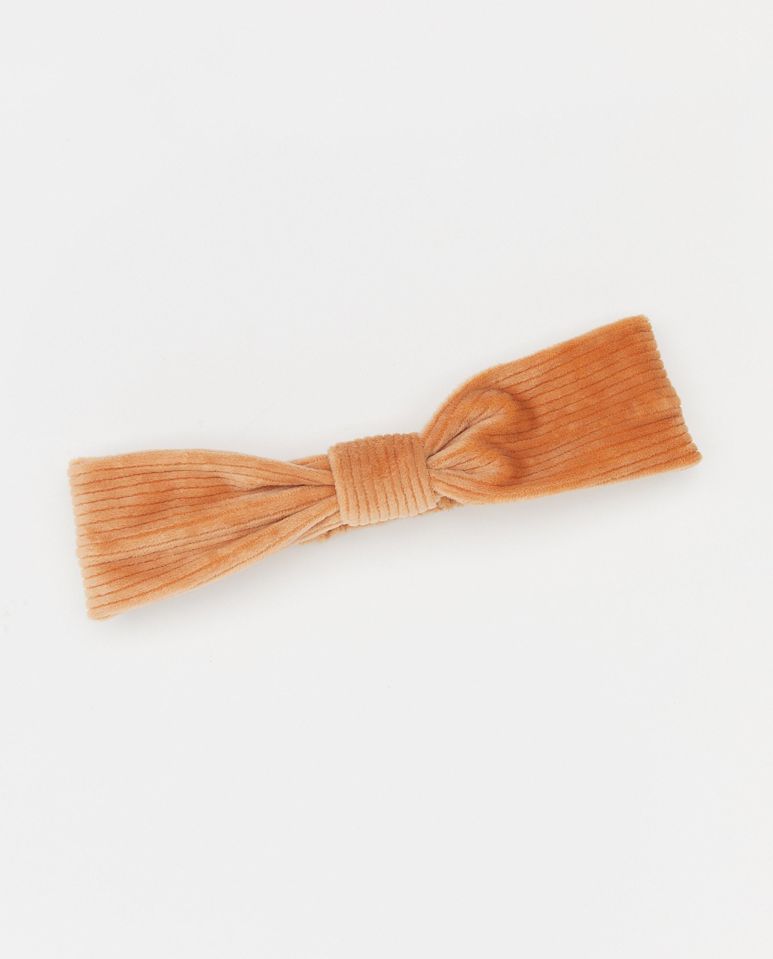 Bandeau orange en velours - en matière côtelée avec noeud - Milla Star