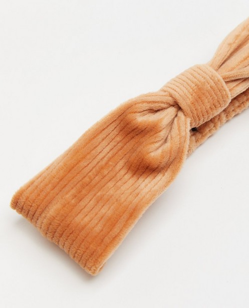 Breigoed - Oranje haarband van fluweel